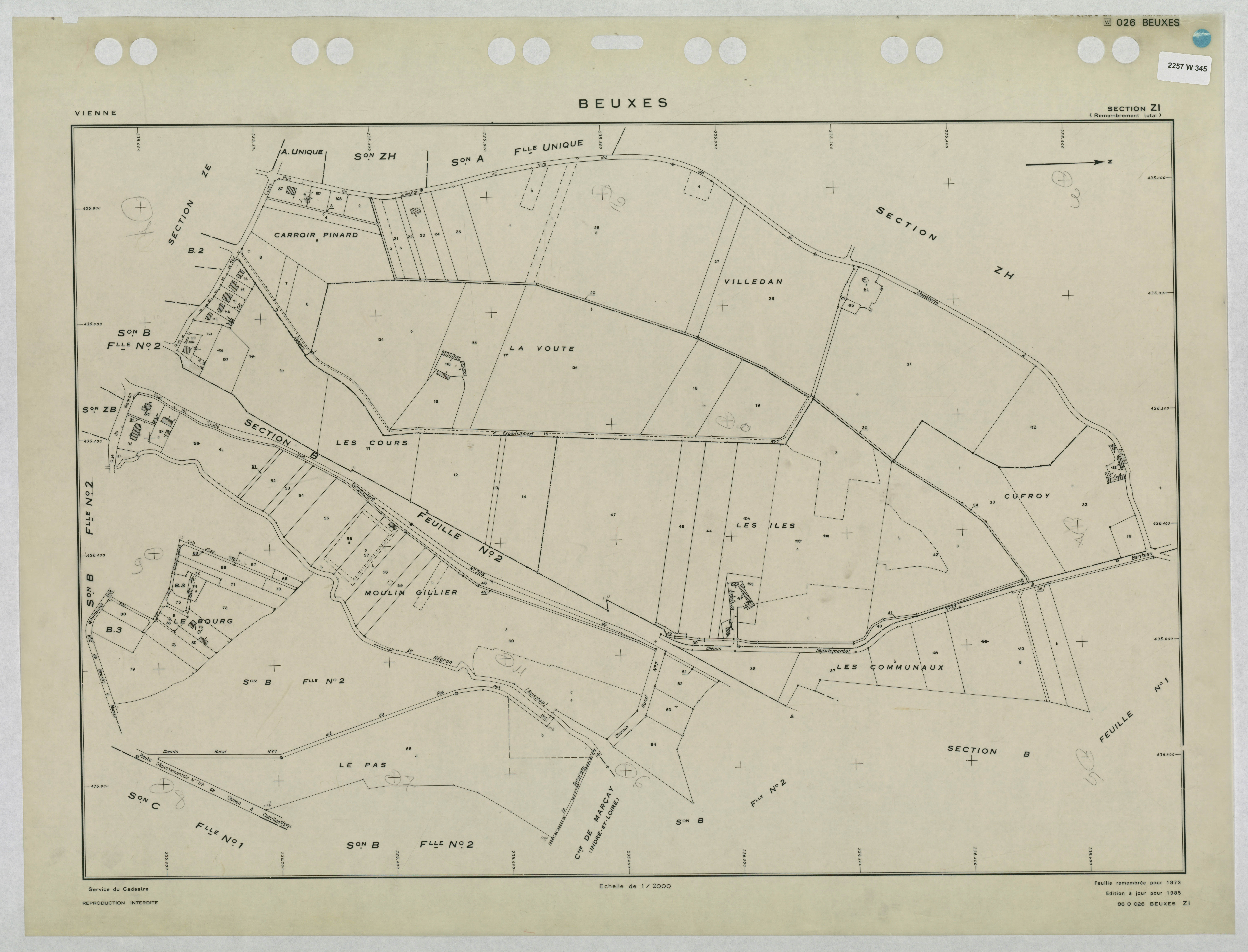 Beuxes - FRAD086_cadastre Plans remembrés 