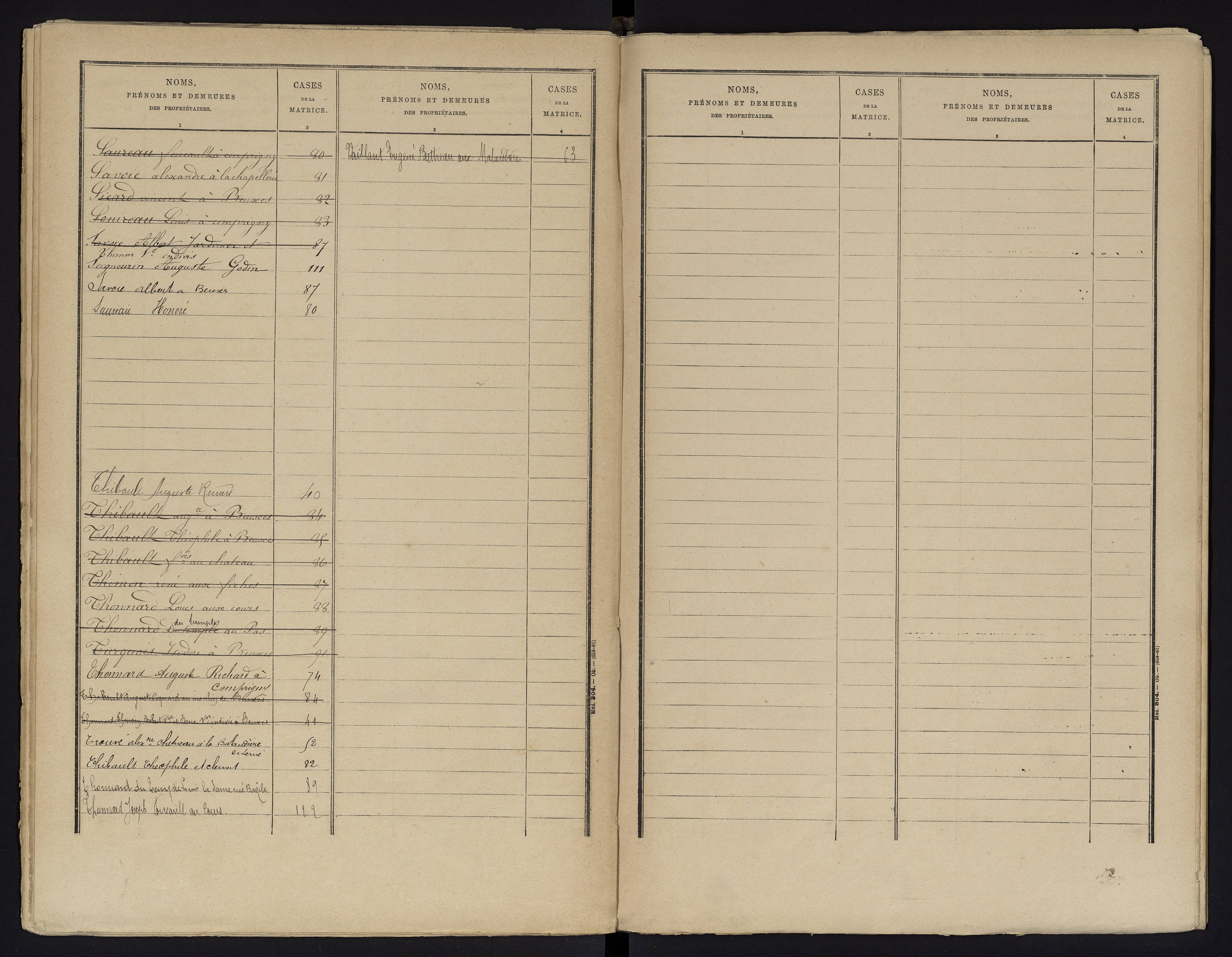 Beuxes - FRAD086_cadastre Cases 1-126 