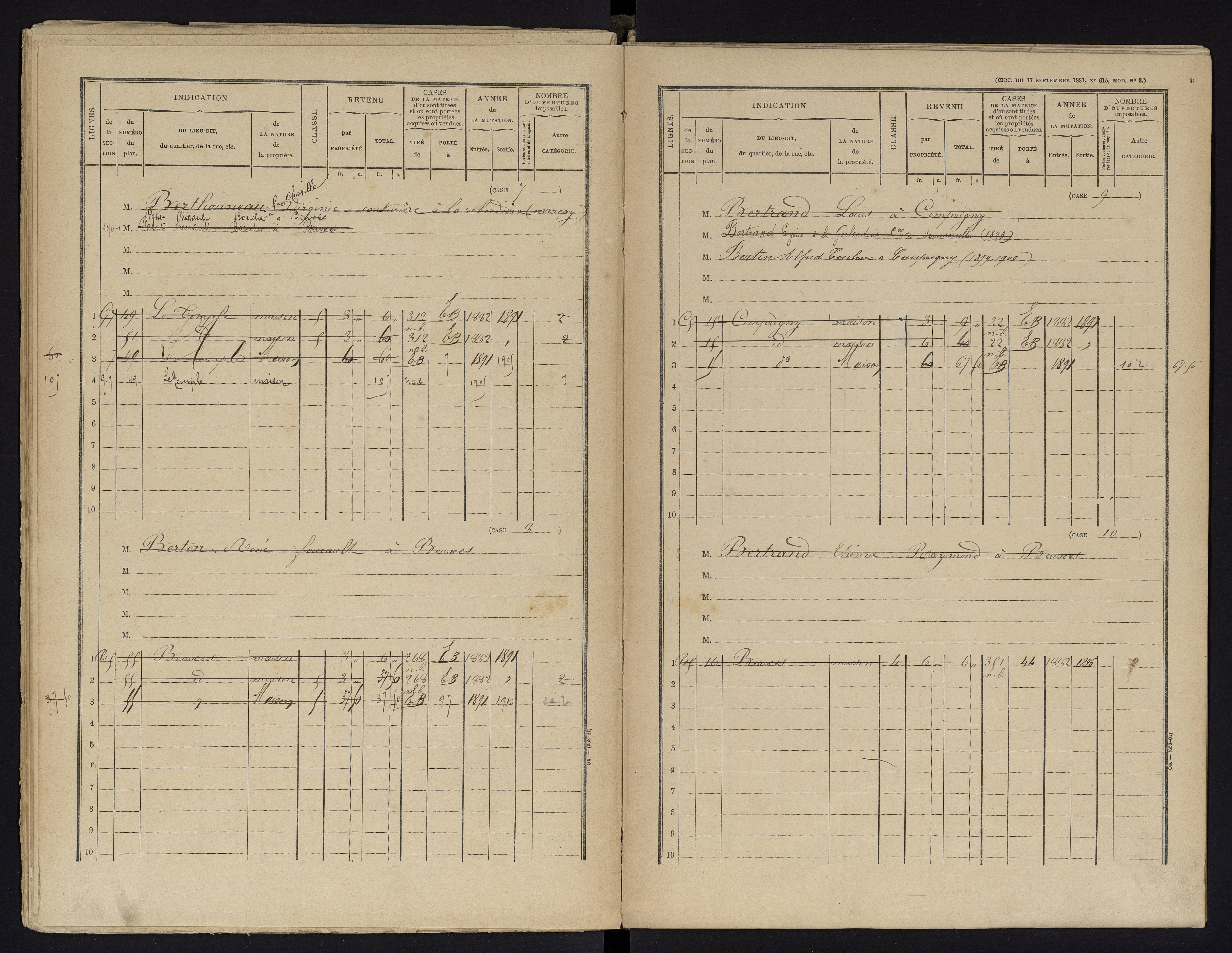 Beuxes - FRAD086_cadastre Cases 1-126 