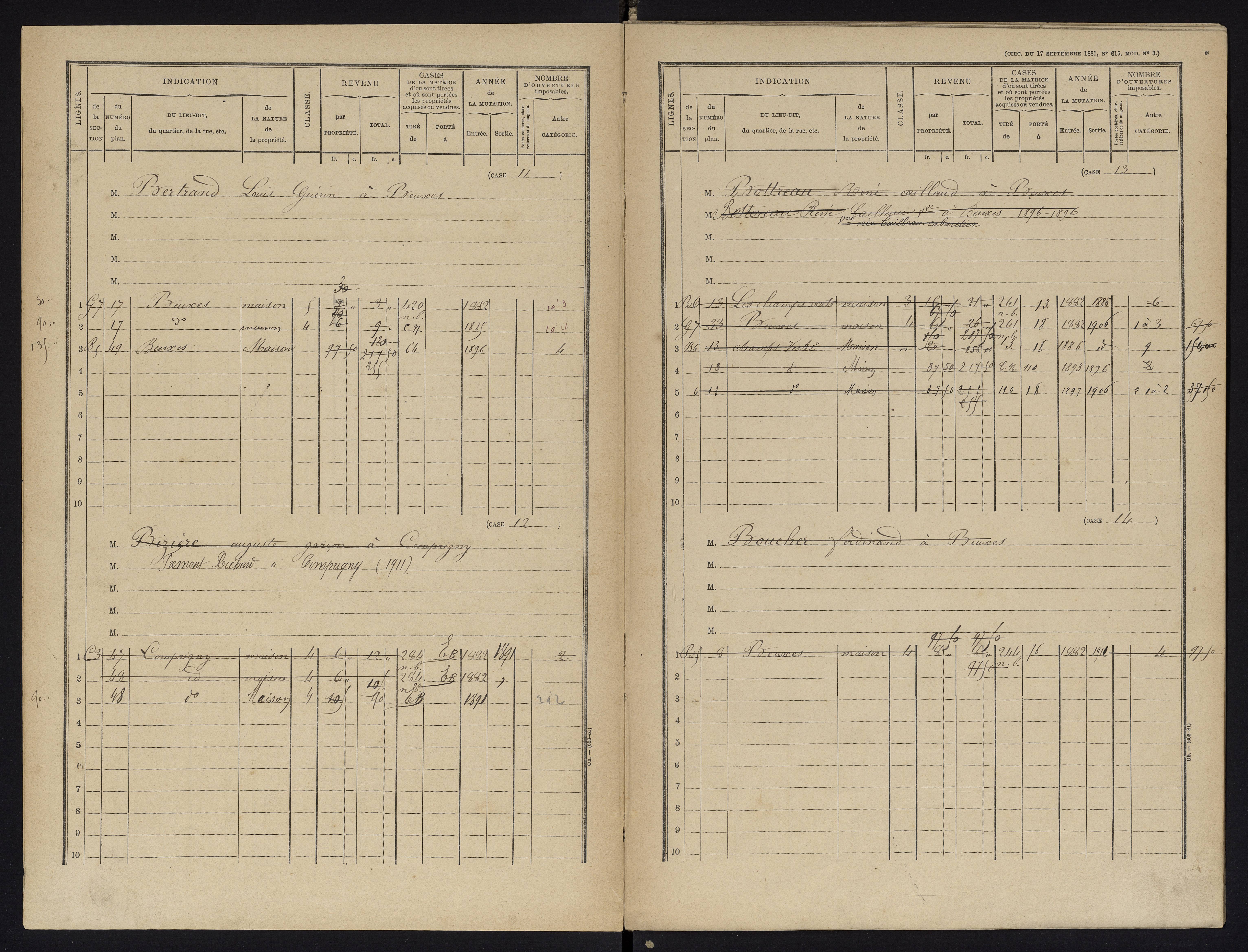 Beuxes - FRAD086_cadastre Cases 1-126 