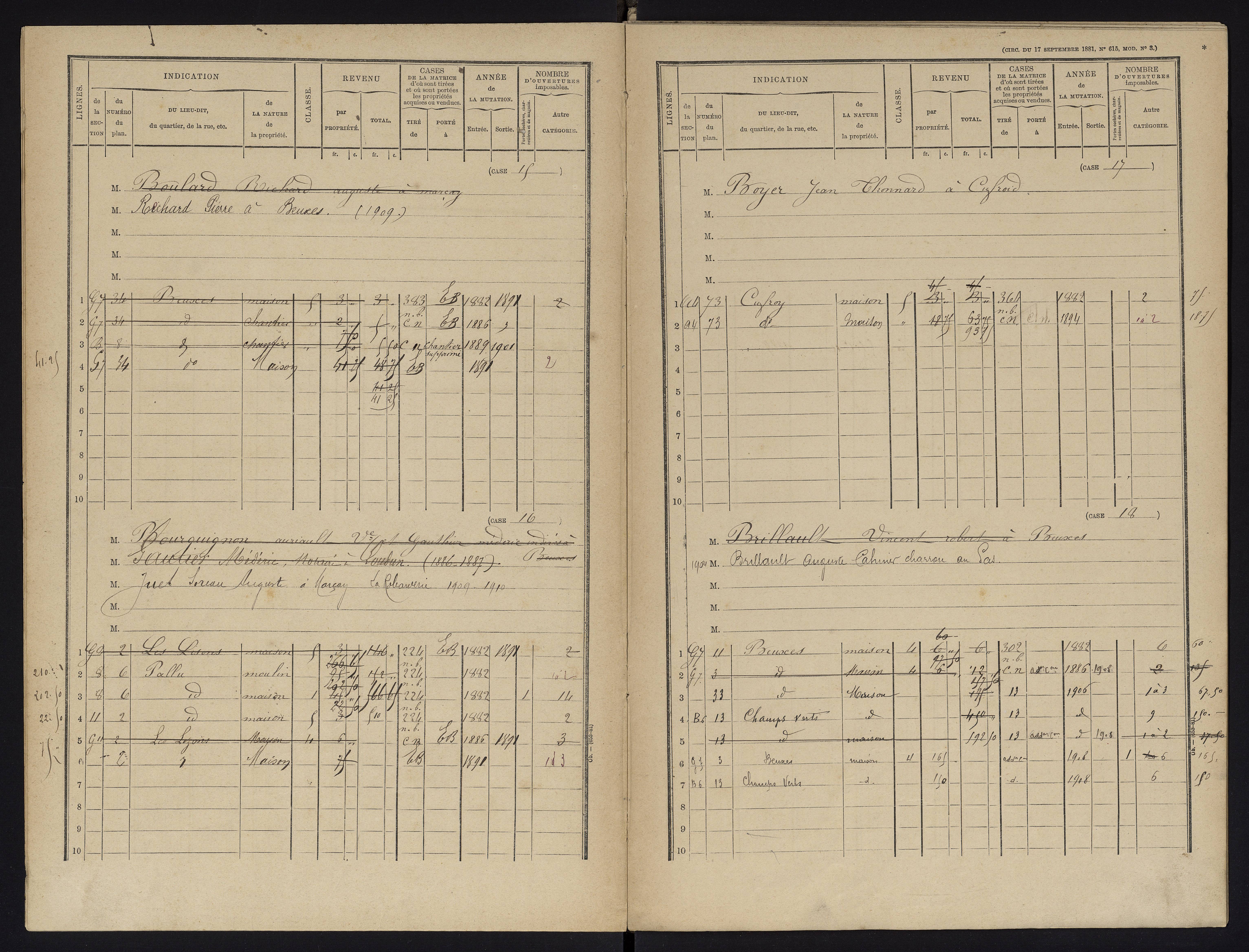 Beuxes - FRAD086_cadastre Cases 1-126 