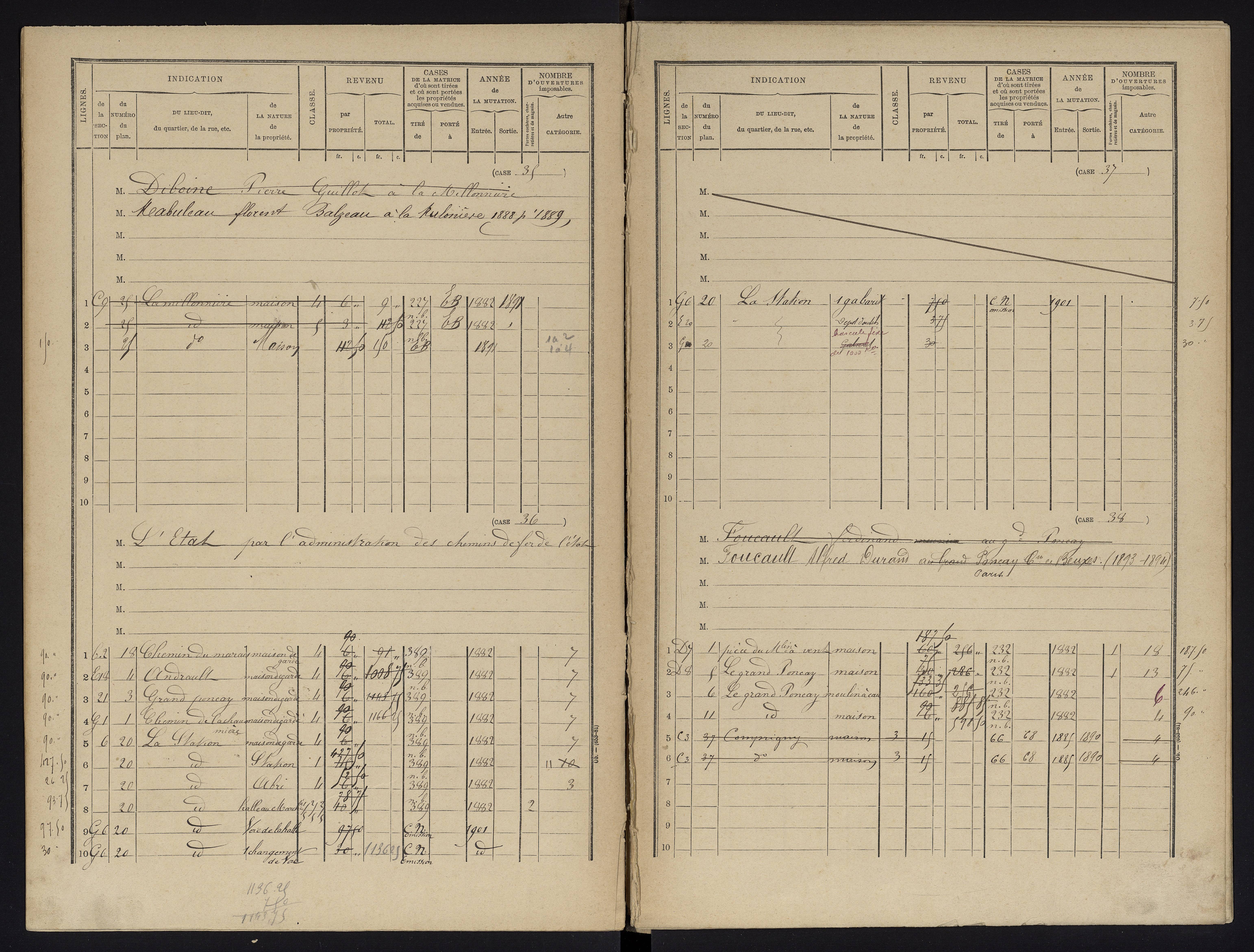 Beuxes - FRAD086_cadastre Cases 1-126 