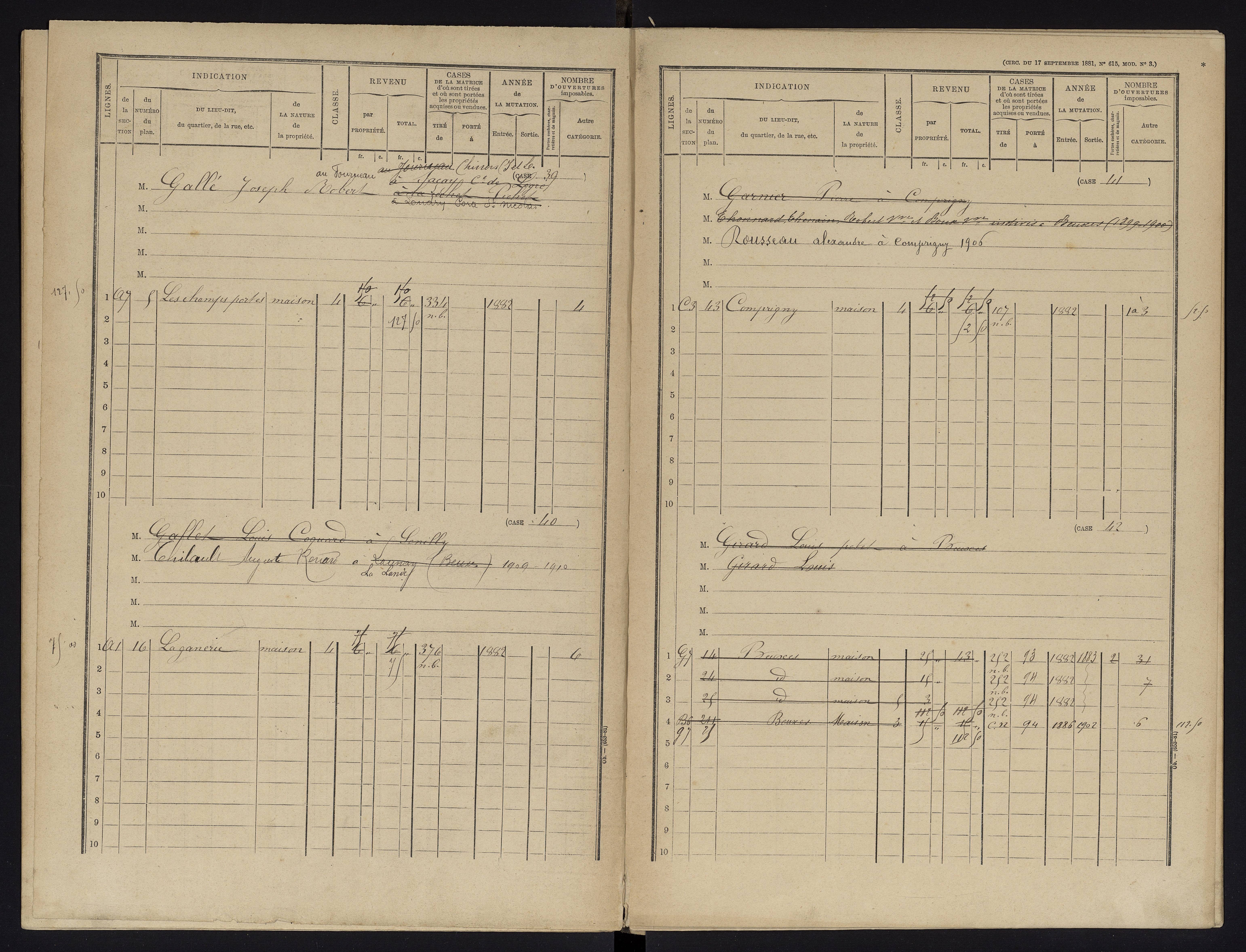 Beuxes - FRAD086_cadastre Cases 1-126 