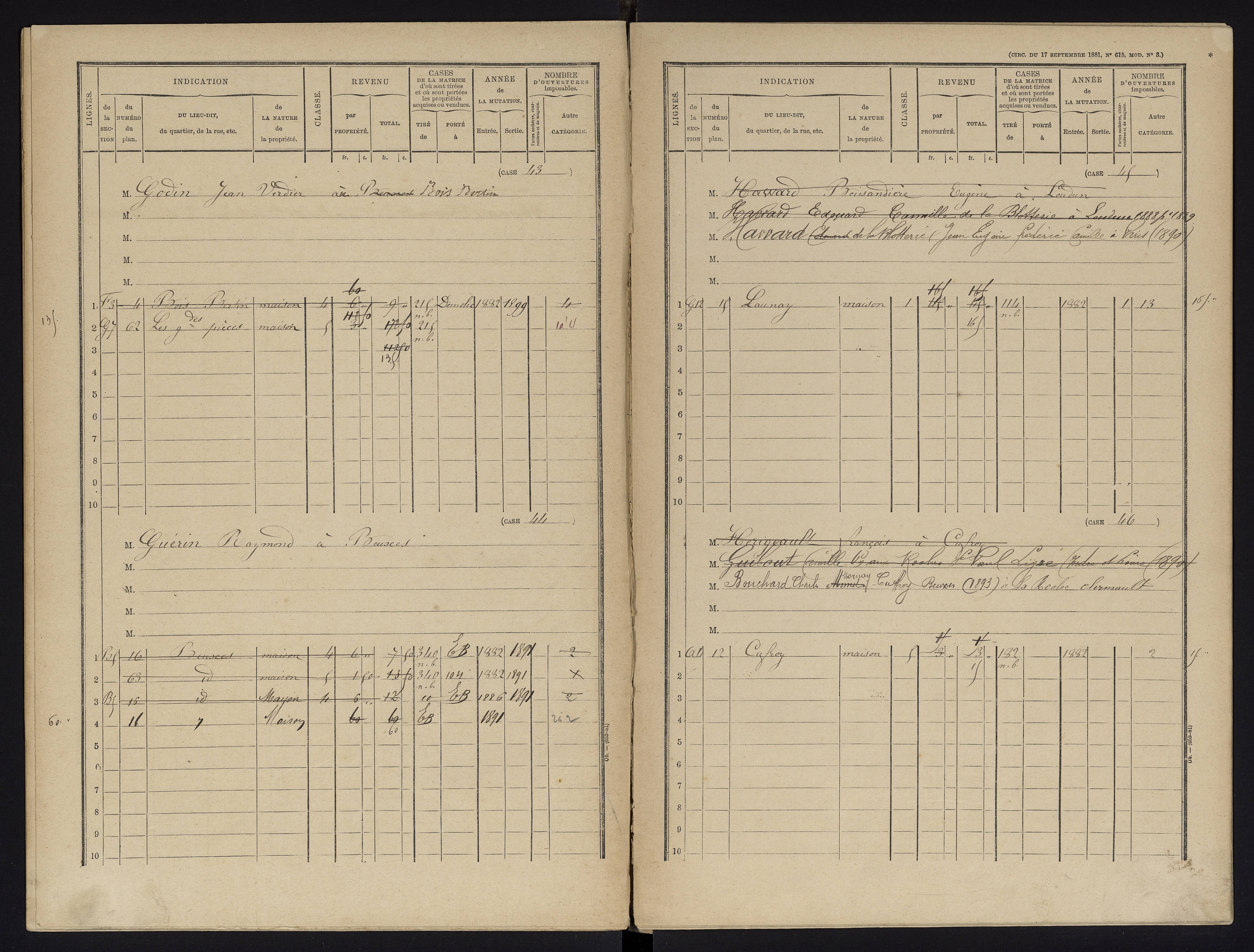 Beuxes - FRAD086_cadastre Cases 1-126 