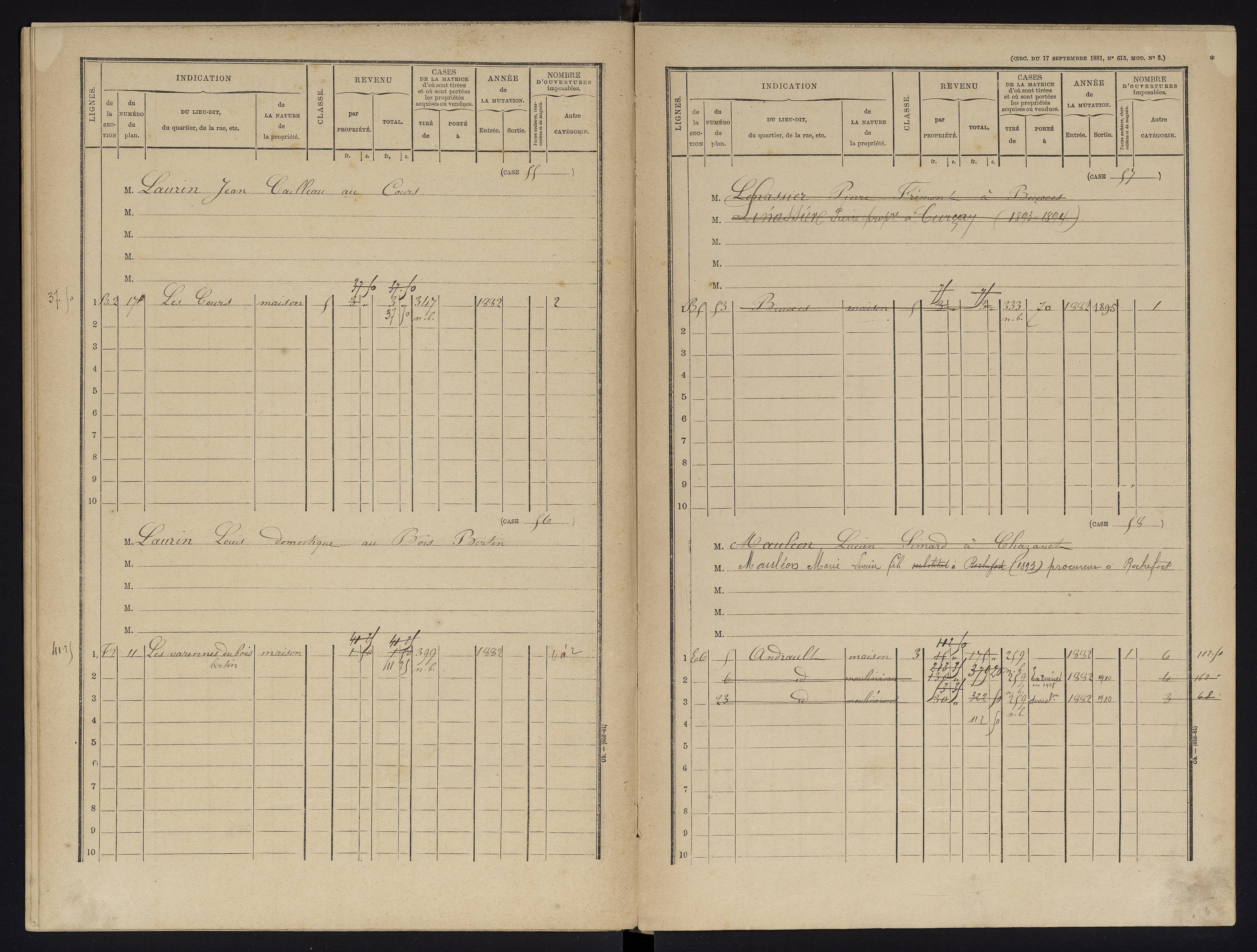 Beuxes - FRAD086_cadastre Cases 1-126 