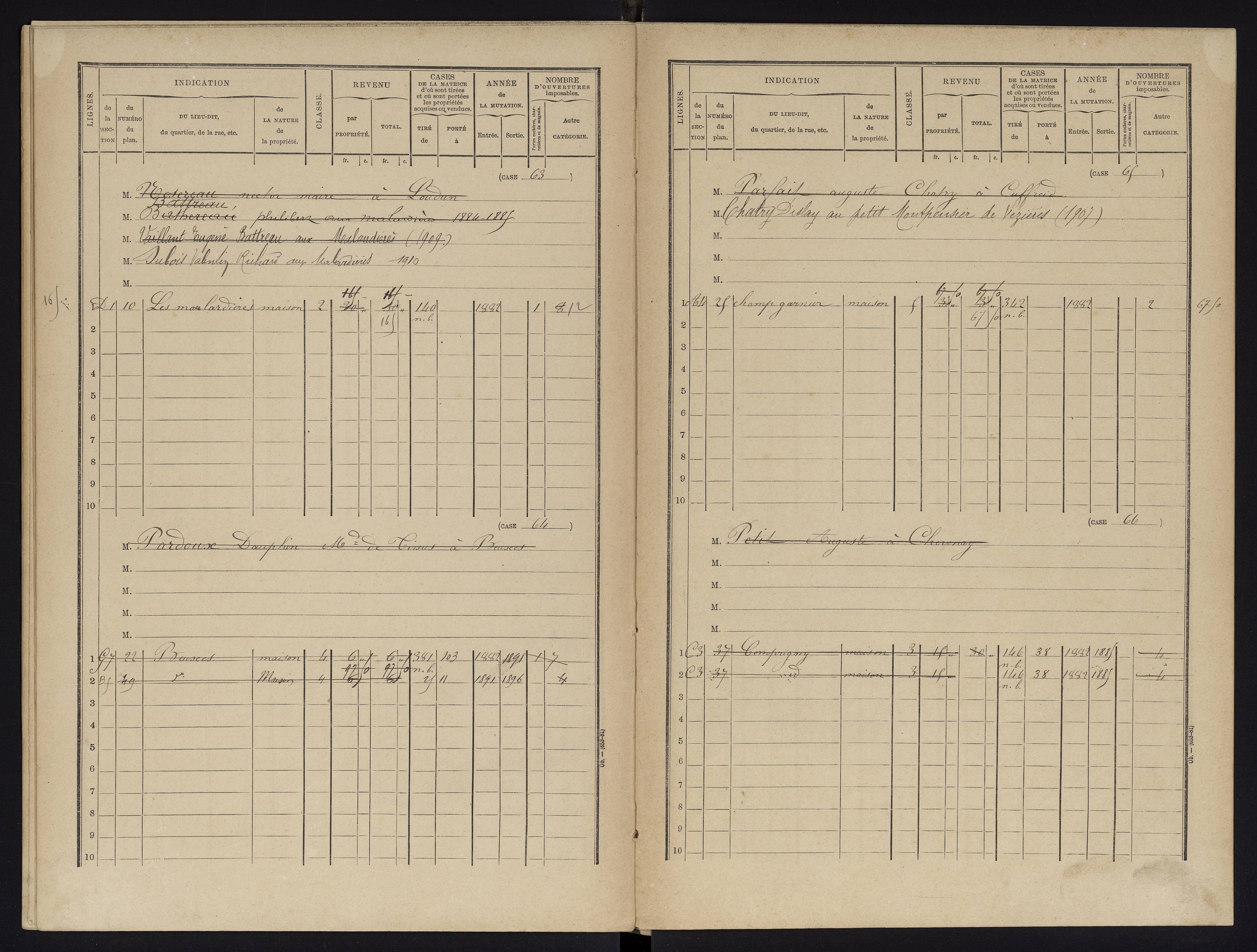 Beuxes - FRAD086_cadastre Cases 1-126 