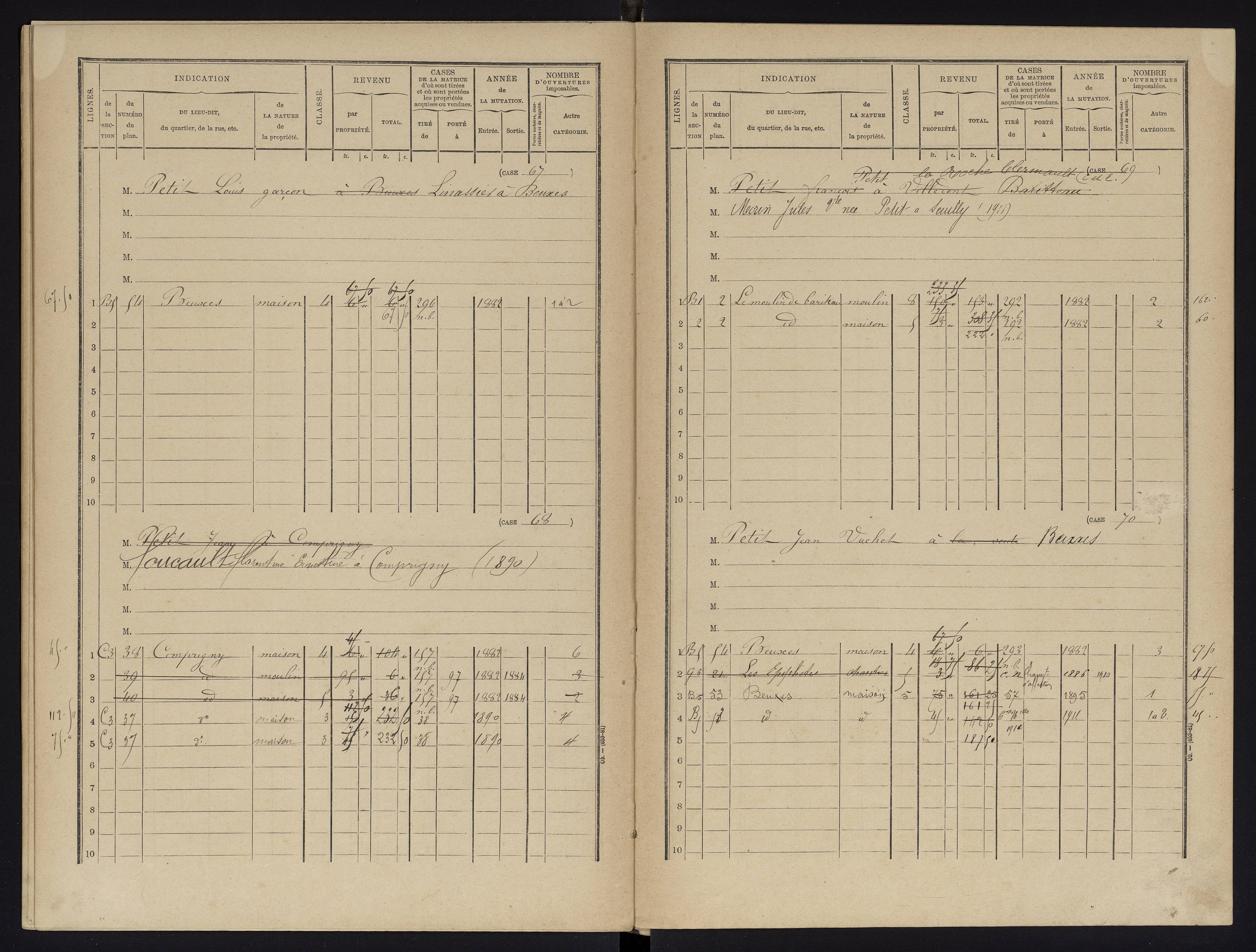 Beuxes - FRAD086_cadastre Cases 1-126 