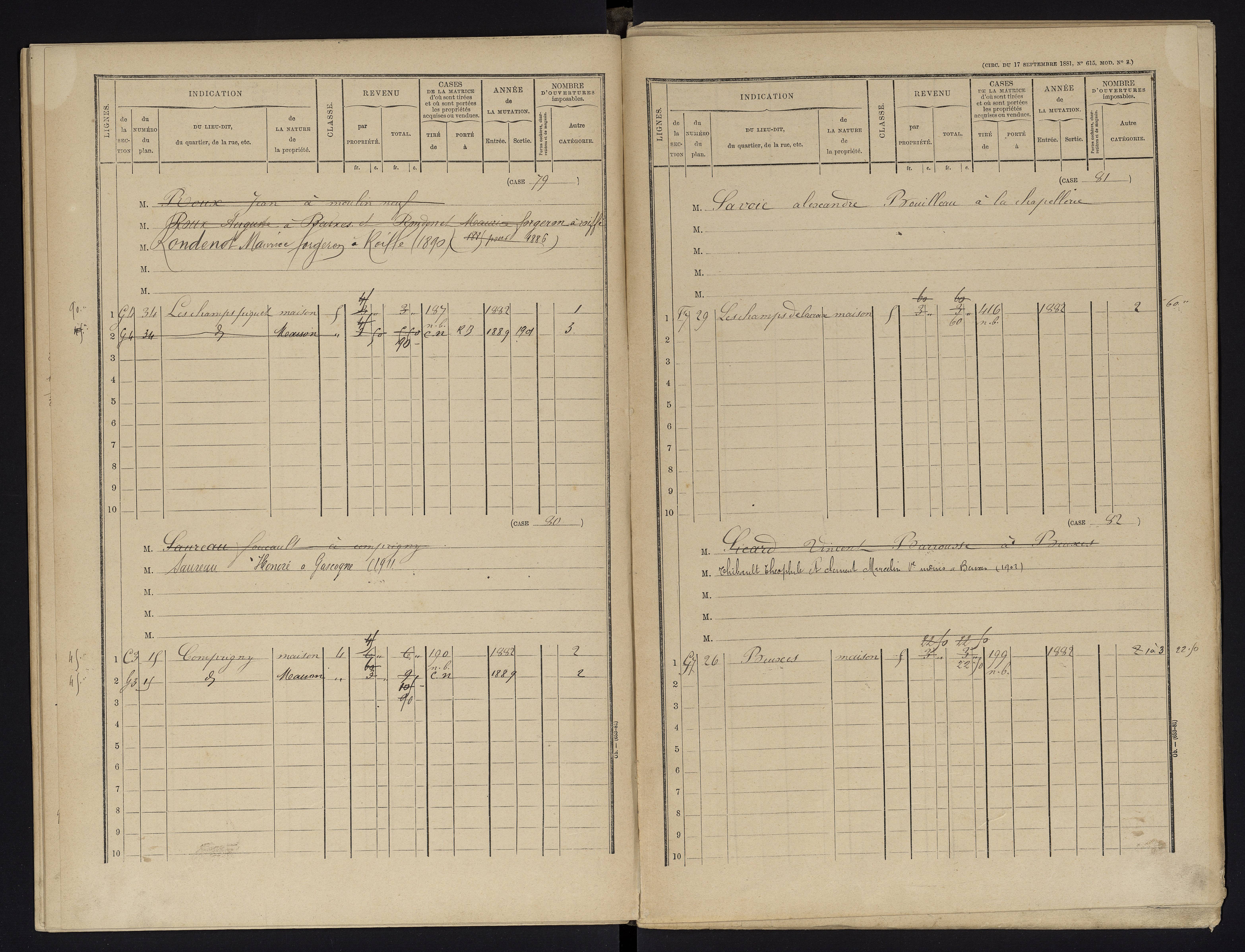 Beuxes - FRAD086_cadastre Cases 1-126 