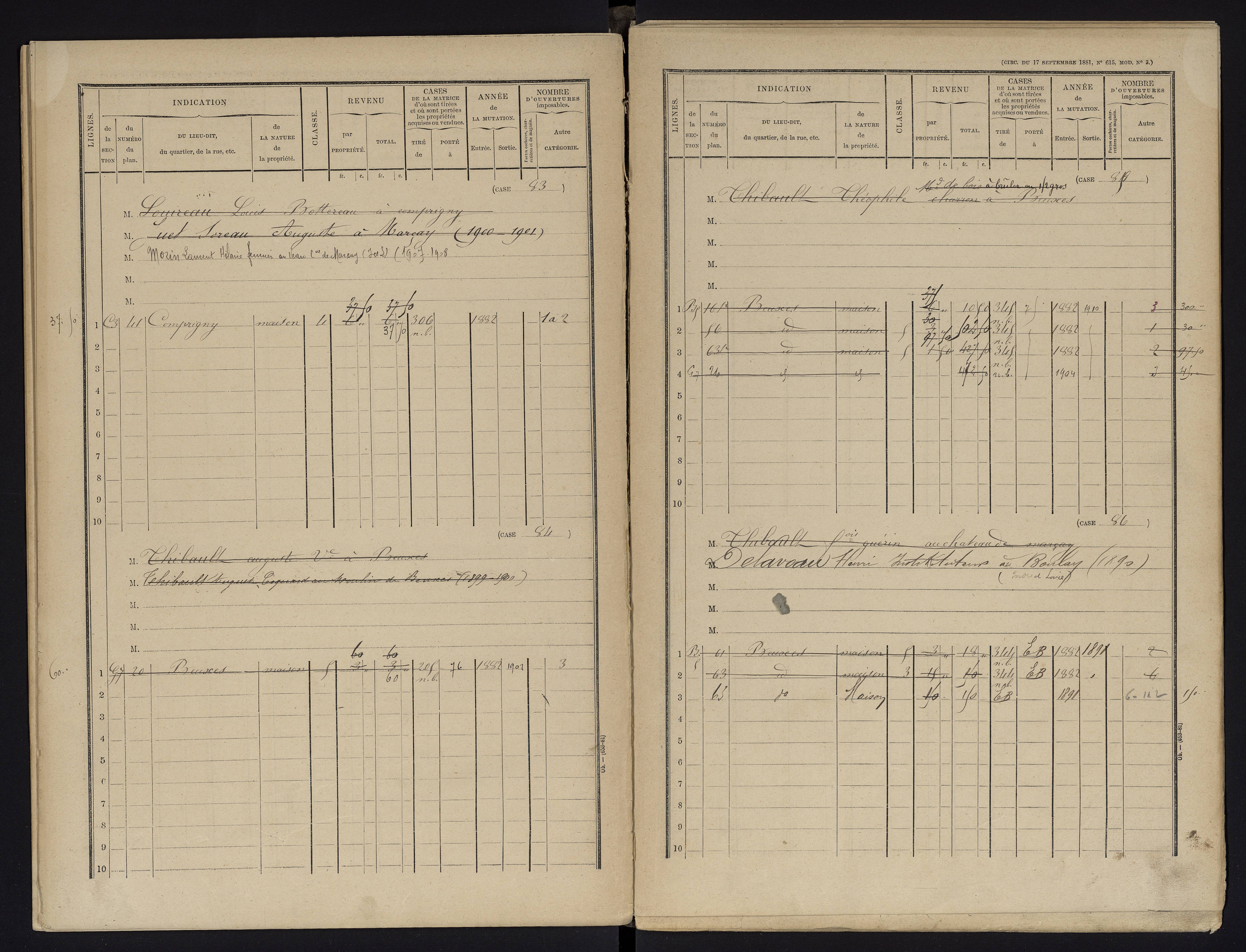 Beuxes - FRAD086_cadastre Cases 1-126 