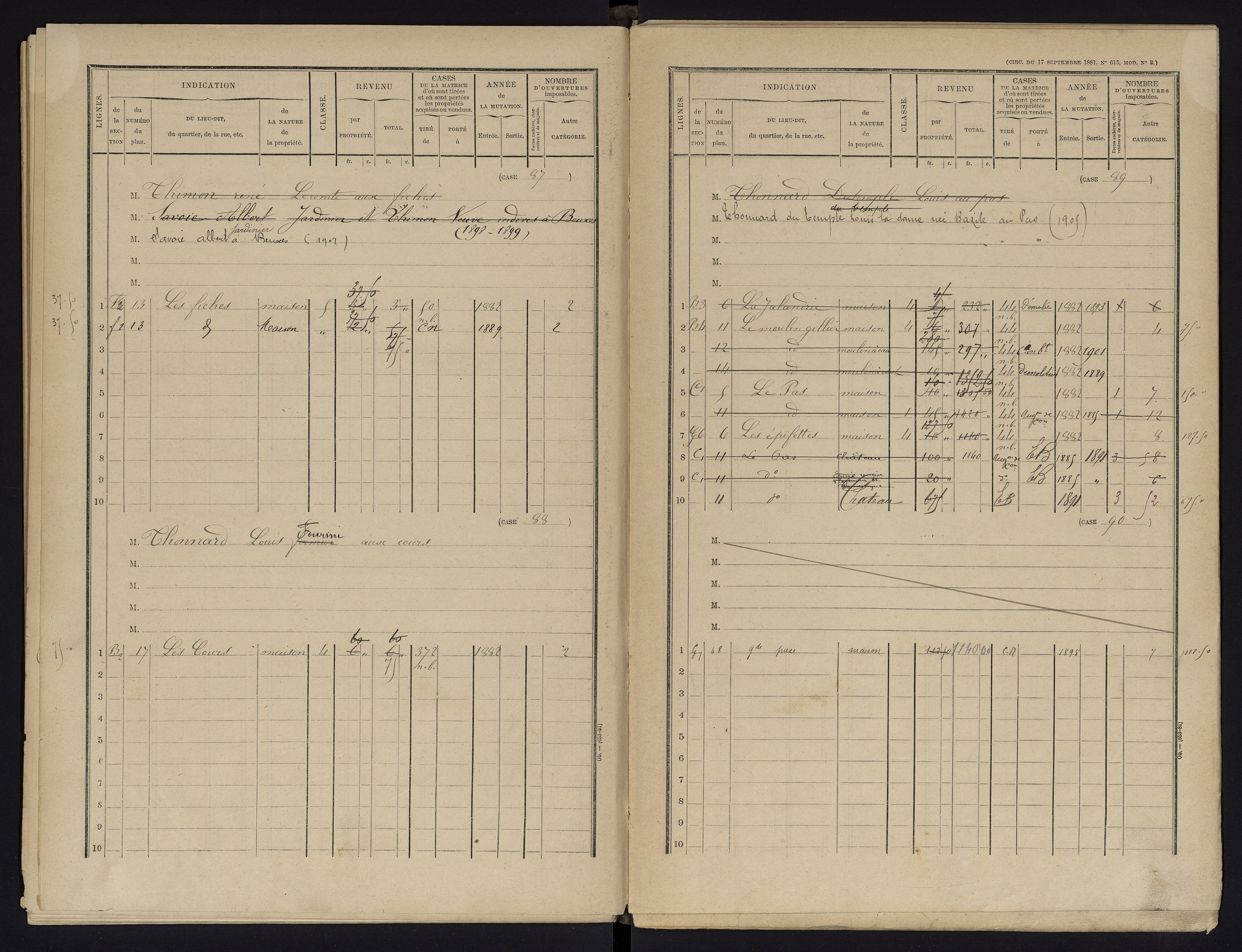 Beuxes - FRAD086_cadastre Cases 1-126 