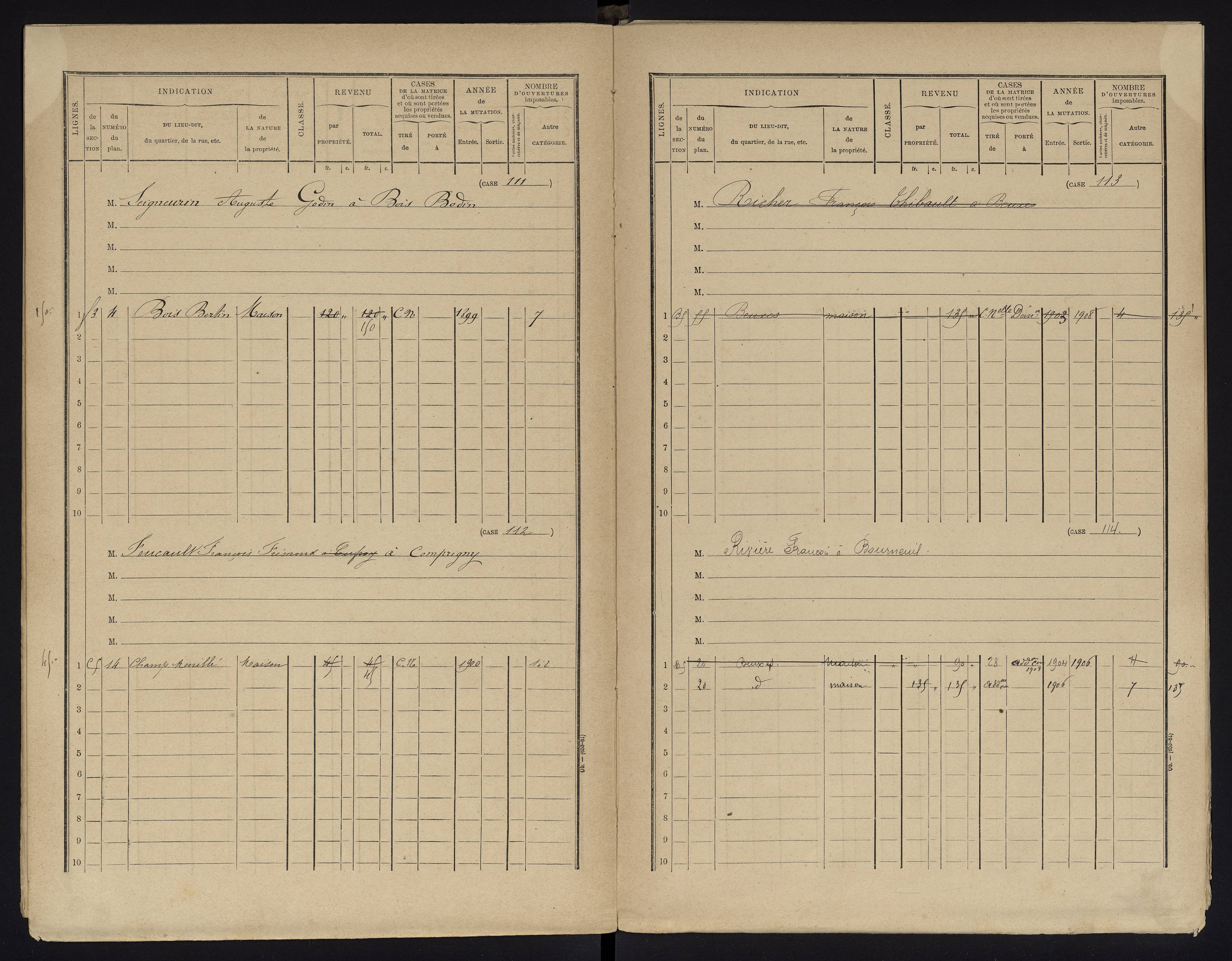 Beuxes - FRAD086_cadastre Cases 1-126 