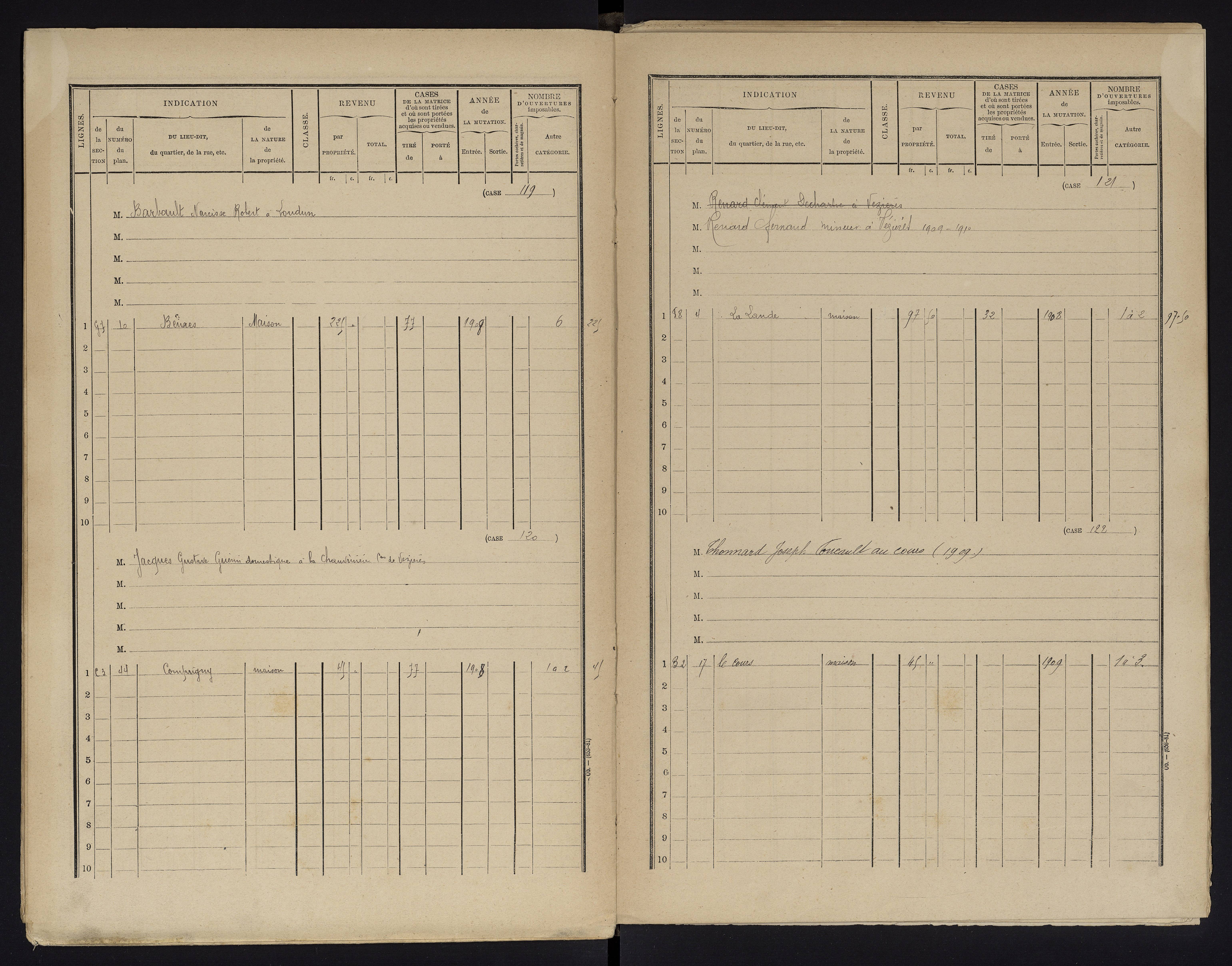 Beuxes - FRAD086_cadastre Cases 1-126 
