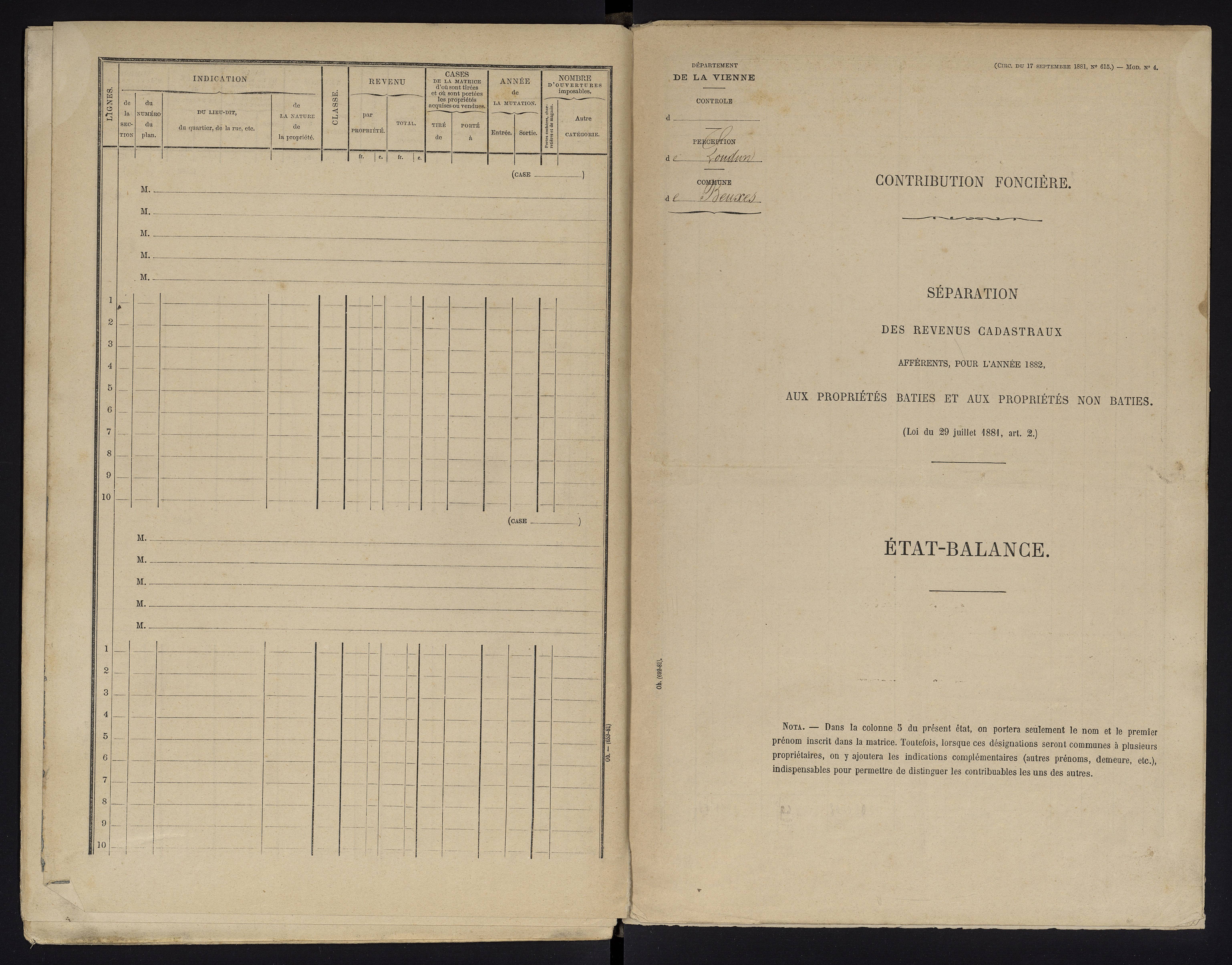 Beuxes - FRAD086_cadastre Cases 1-126 