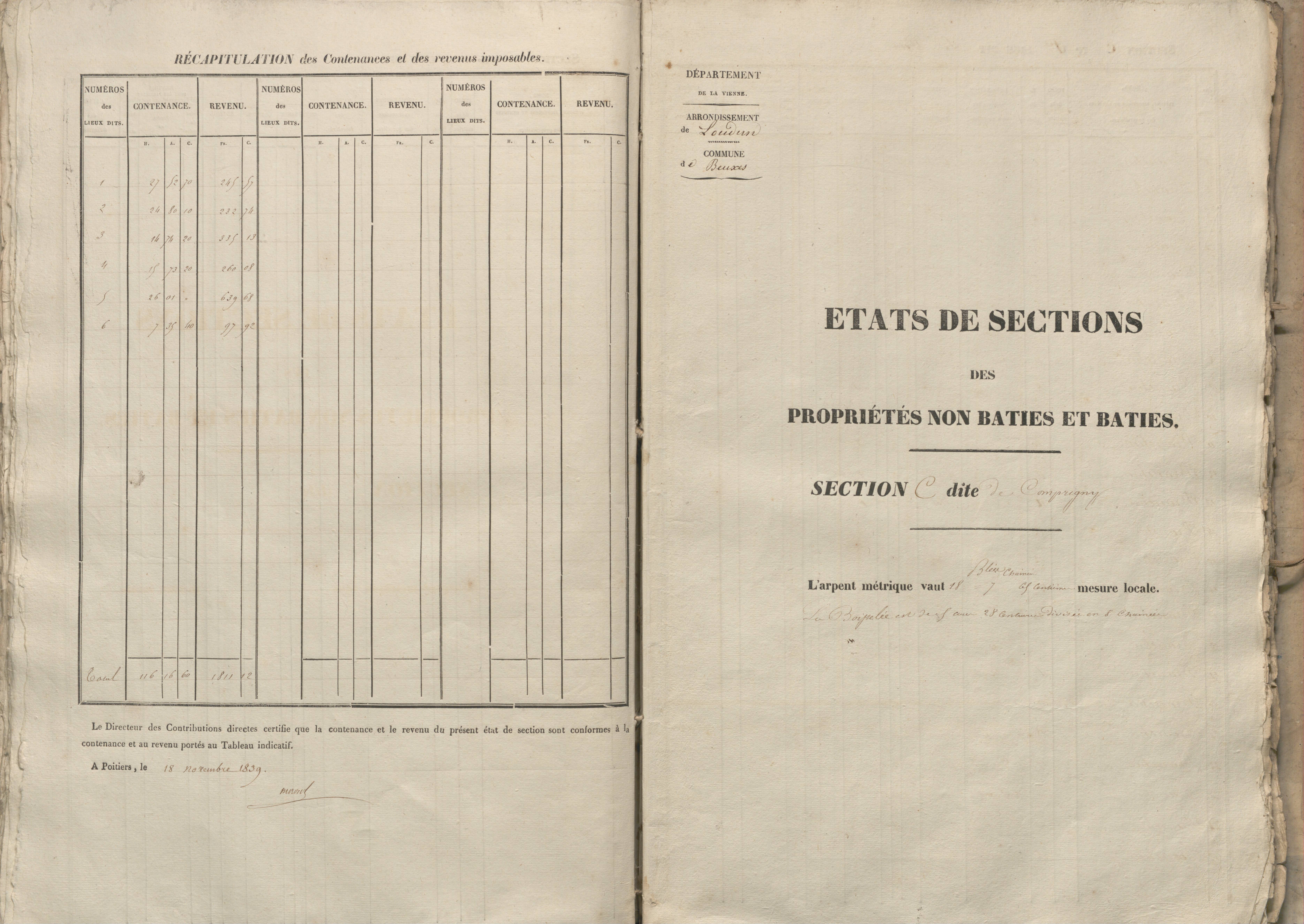 Beuxes - FRAD086_cadastre Sections A-G 