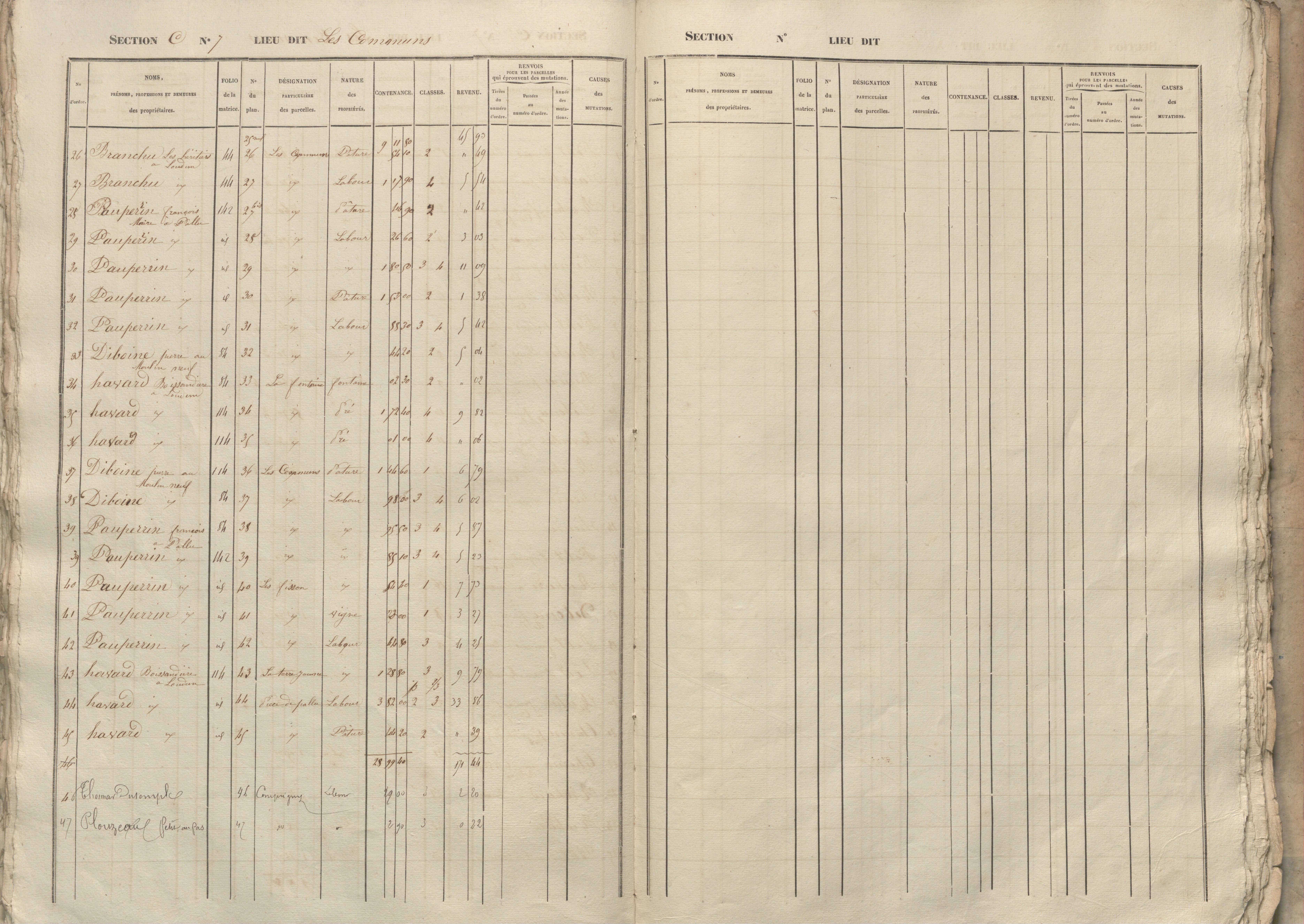 Beuxes - FRAD086_cadastre Sections A-G 