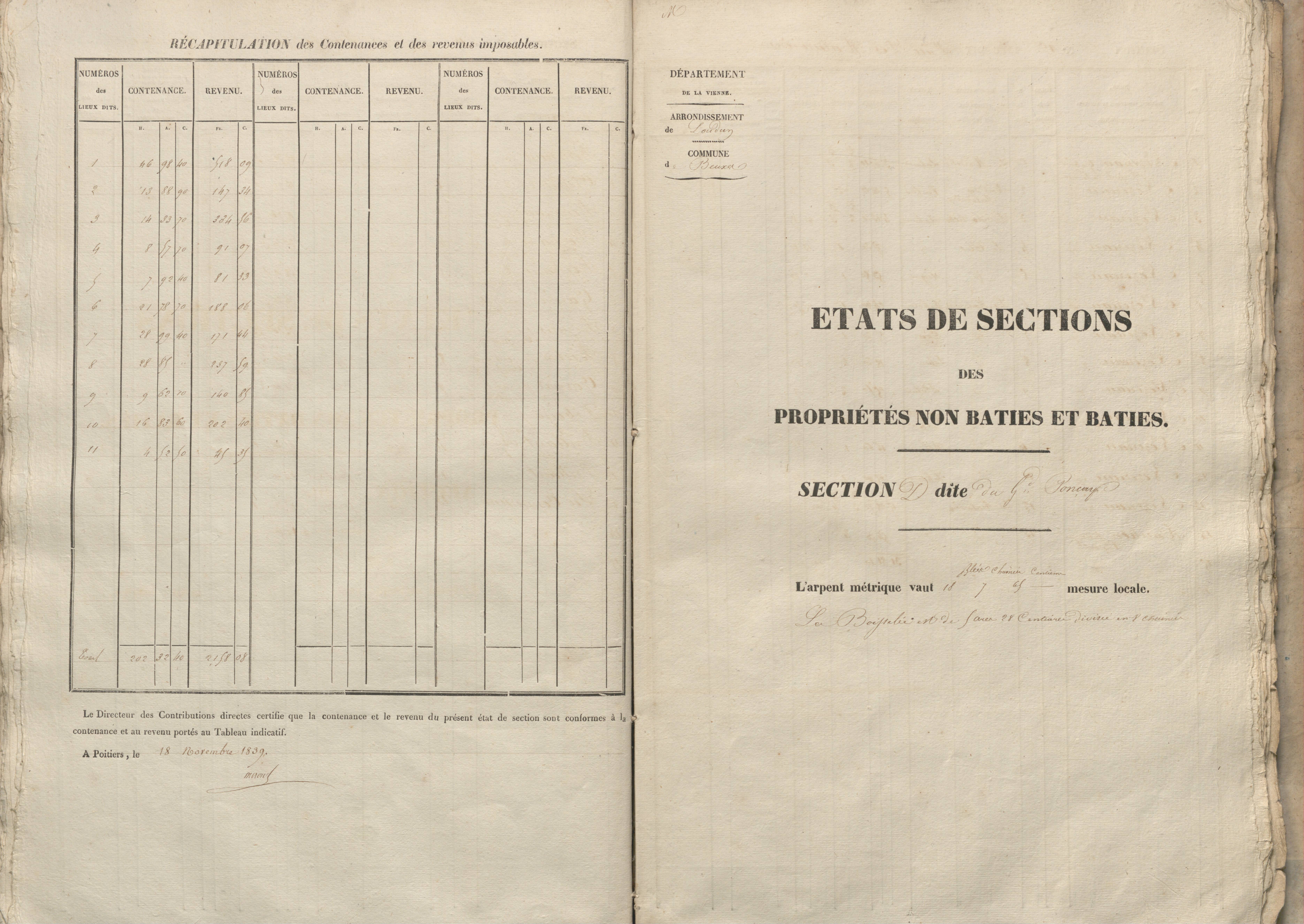 Beuxes - FRAD086_cadastre Sections A-G 