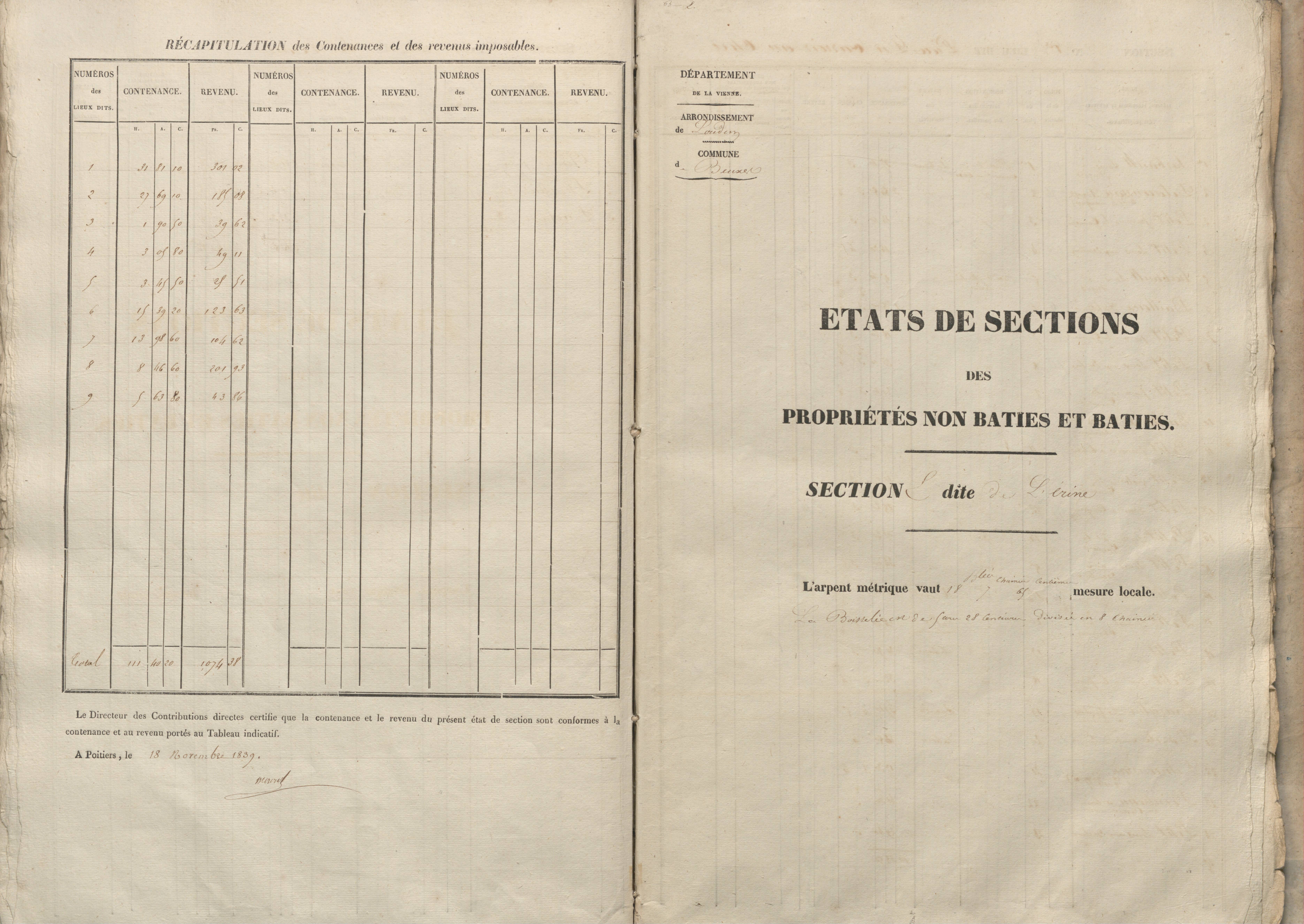Beuxes - FRAD086_cadastre Sections A-G 