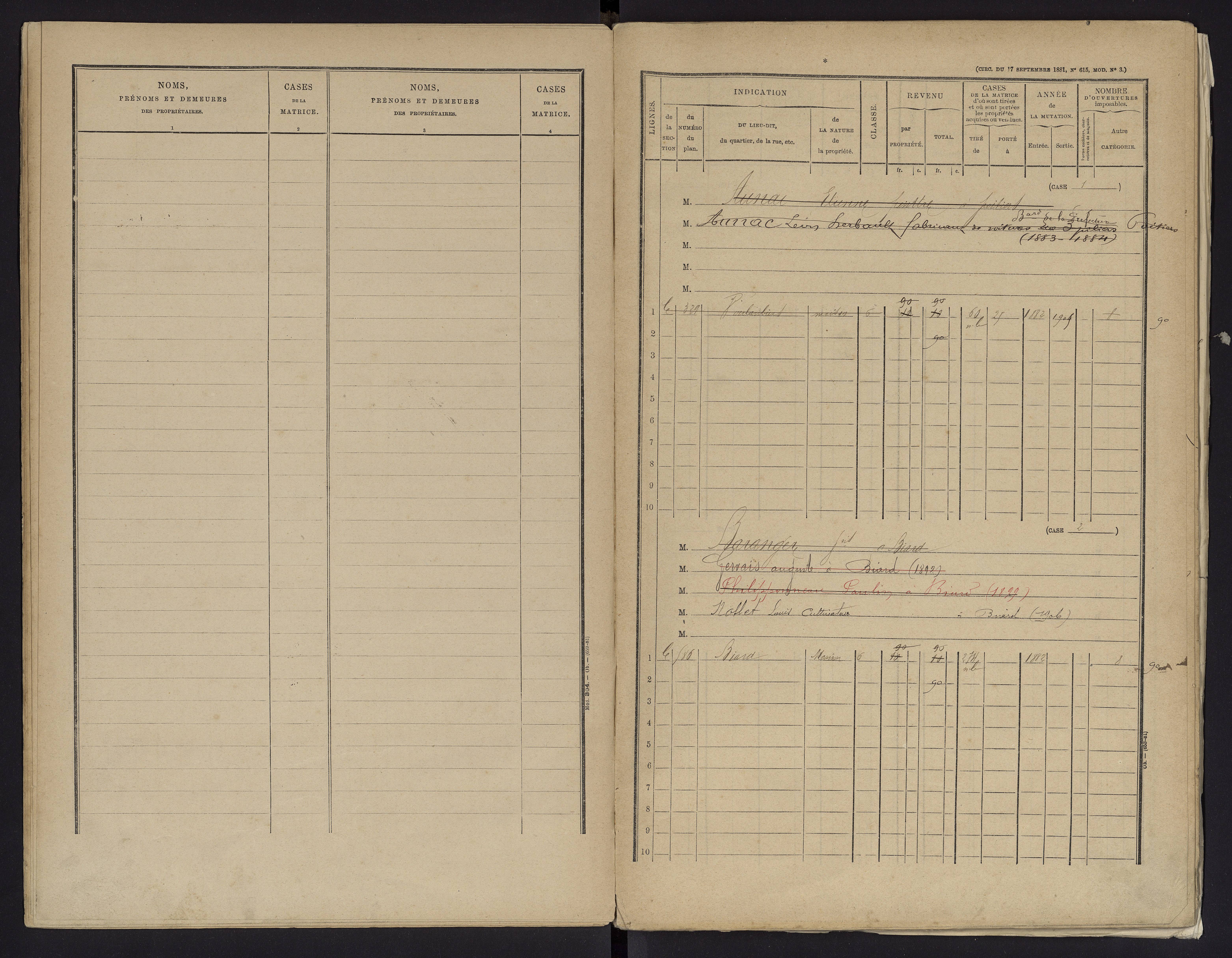 Biard - FRAD086_cadastre Cases 1-151 