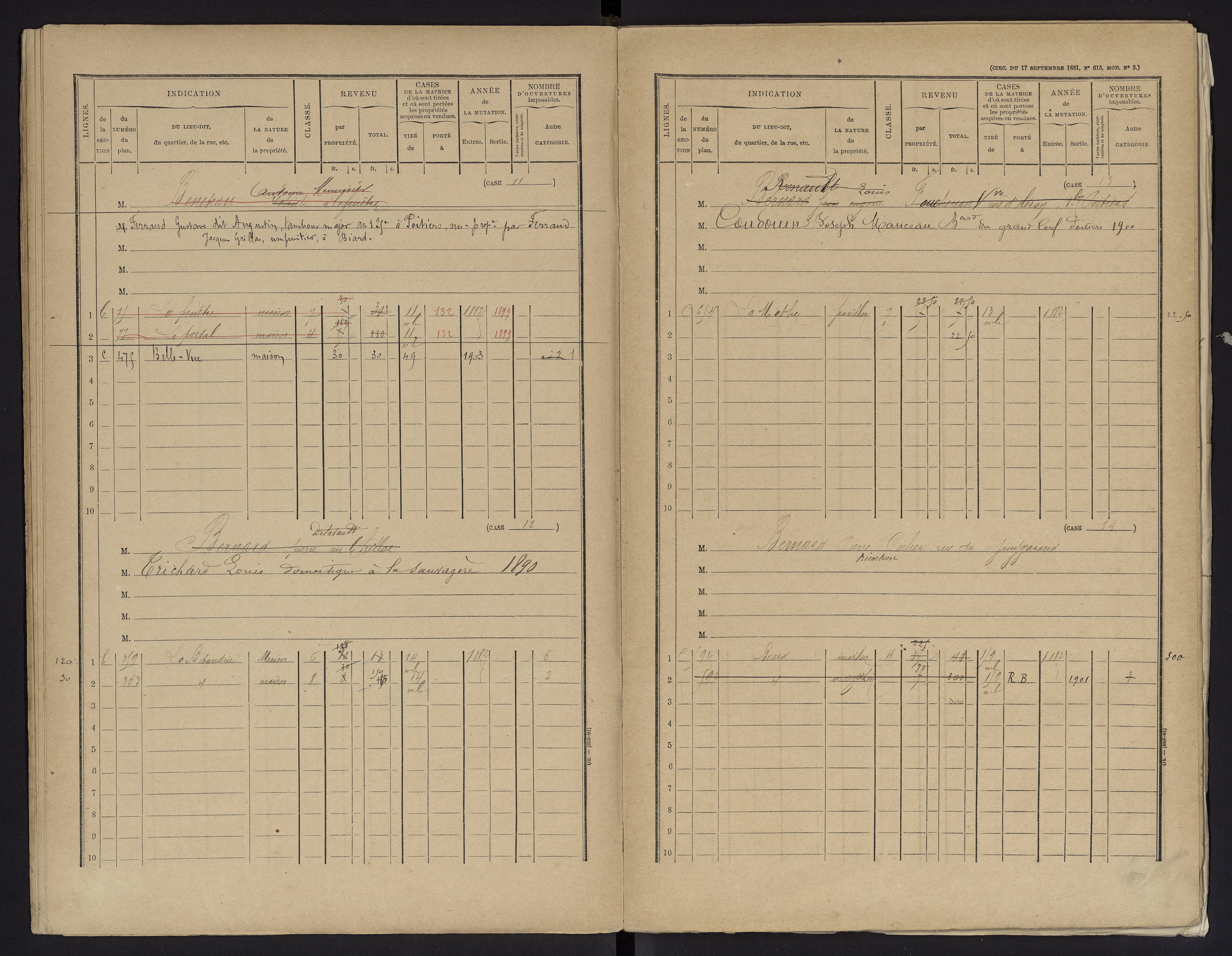 Biard - FRAD086_cadastre Cases 1-151 