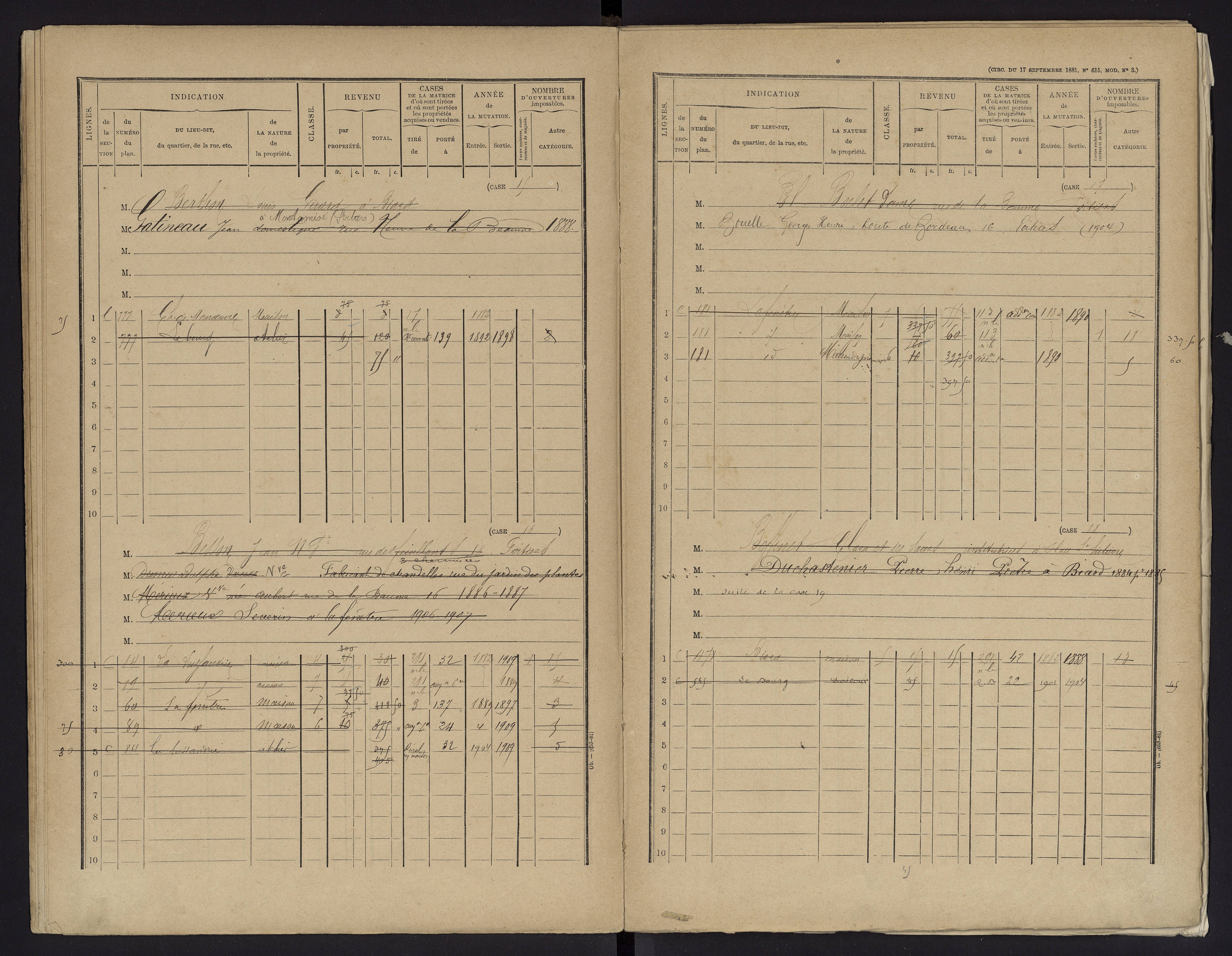Biard - FRAD086_cadastre Cases 1-151 