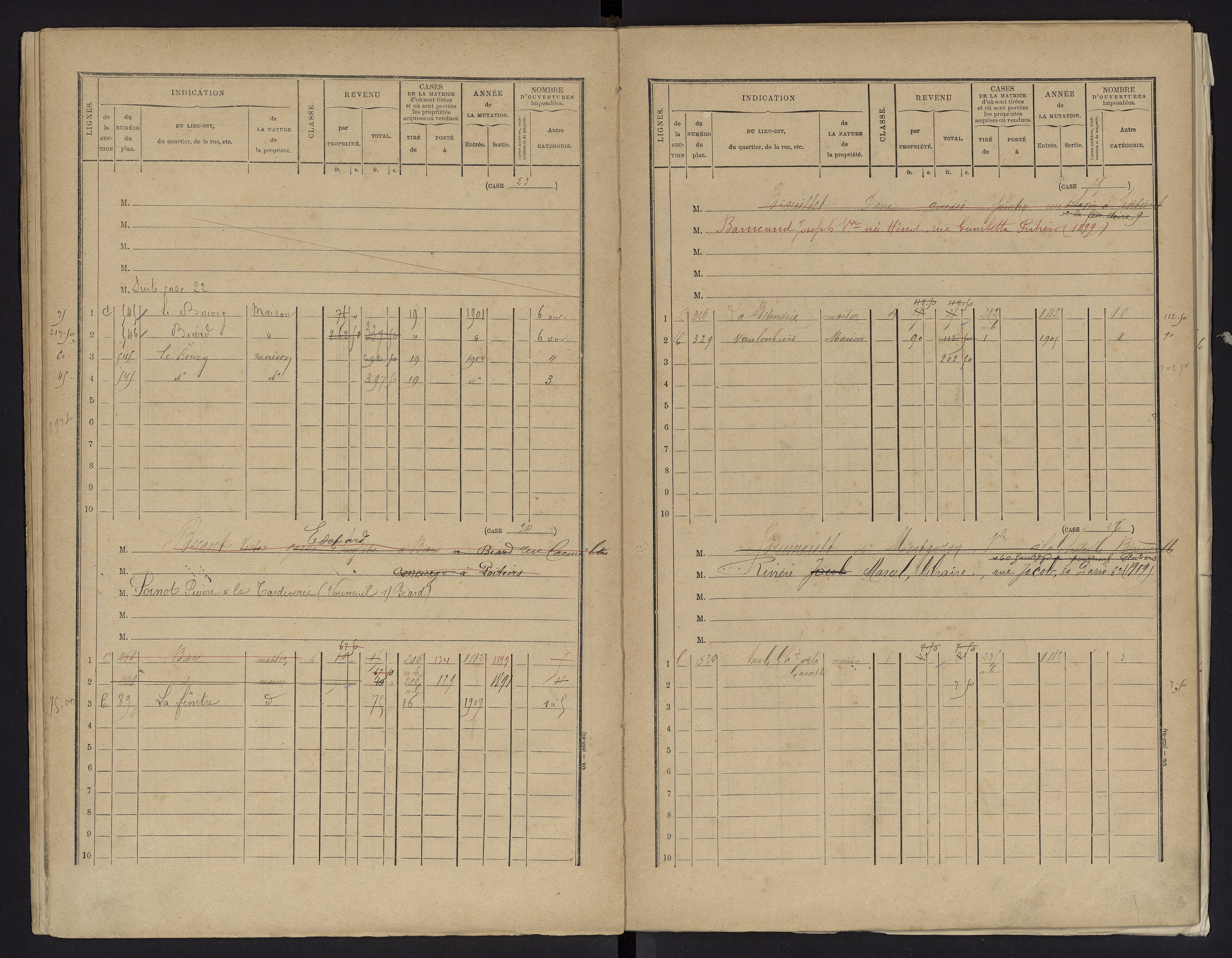 Biard - FRAD086_cadastre Cases 1-151 