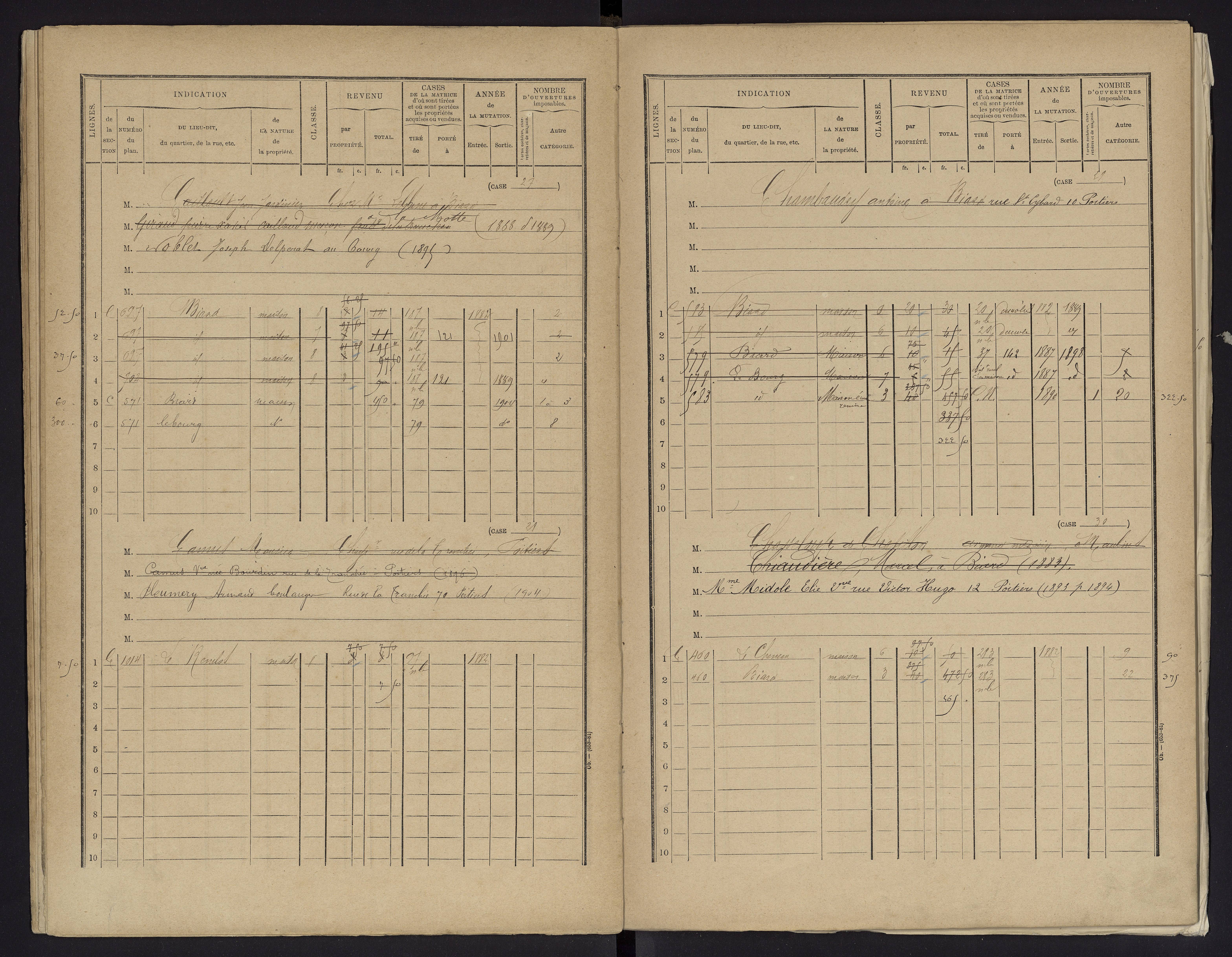 Biard - FRAD086_cadastre Cases 1-151 