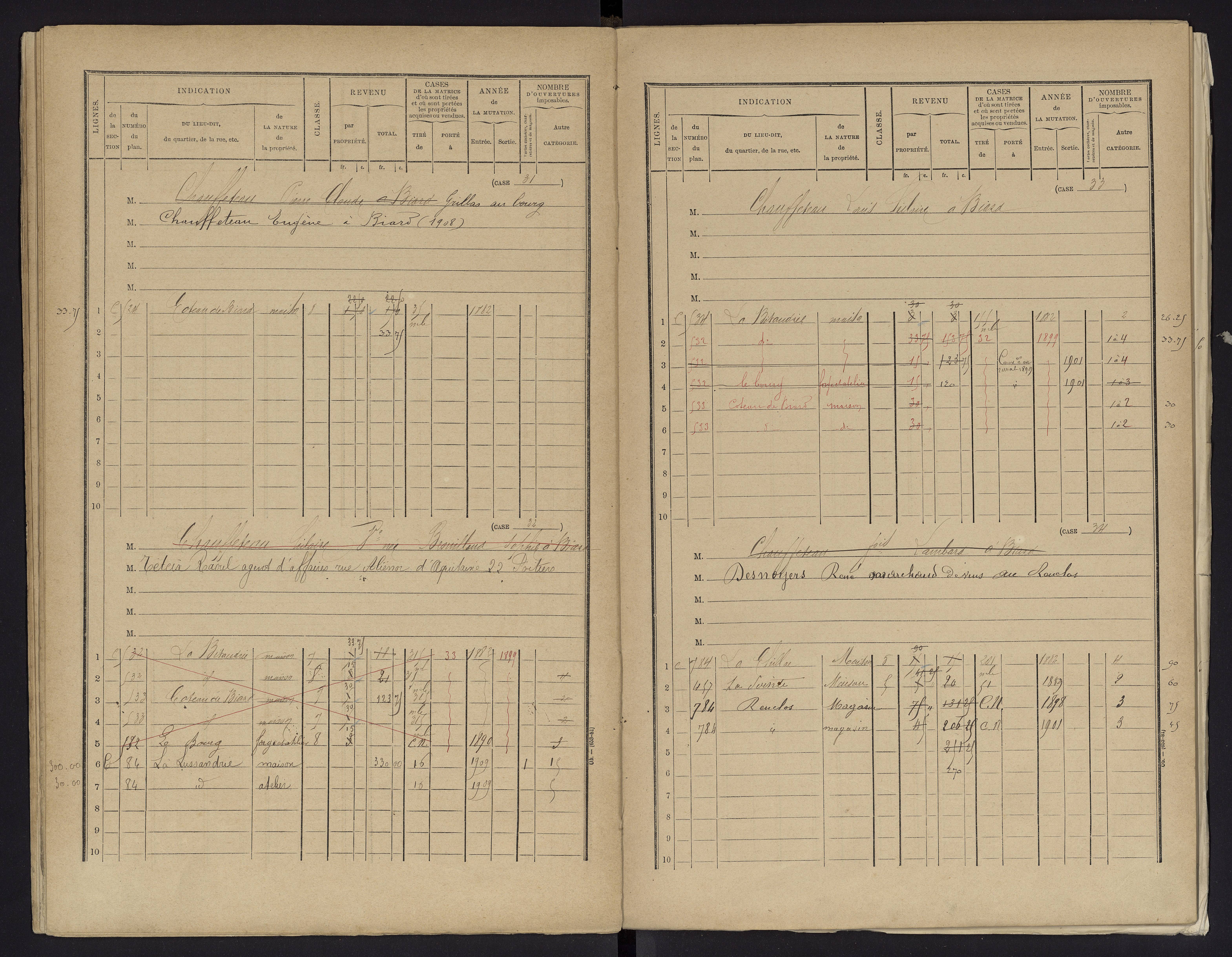 Biard - FRAD086_cadastre Cases 1-151 