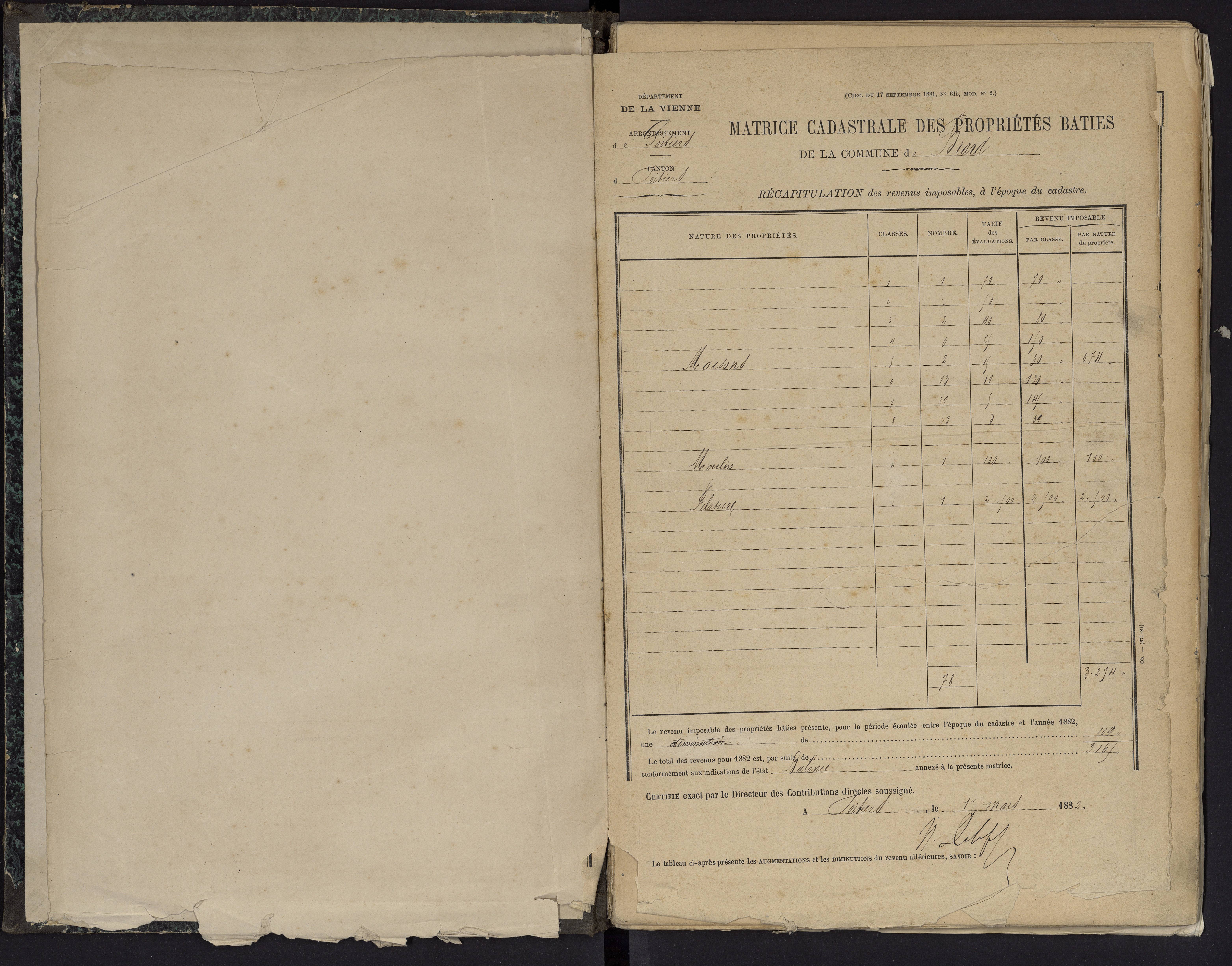 Biard - FRAD086_cadastre Cases 1-151 