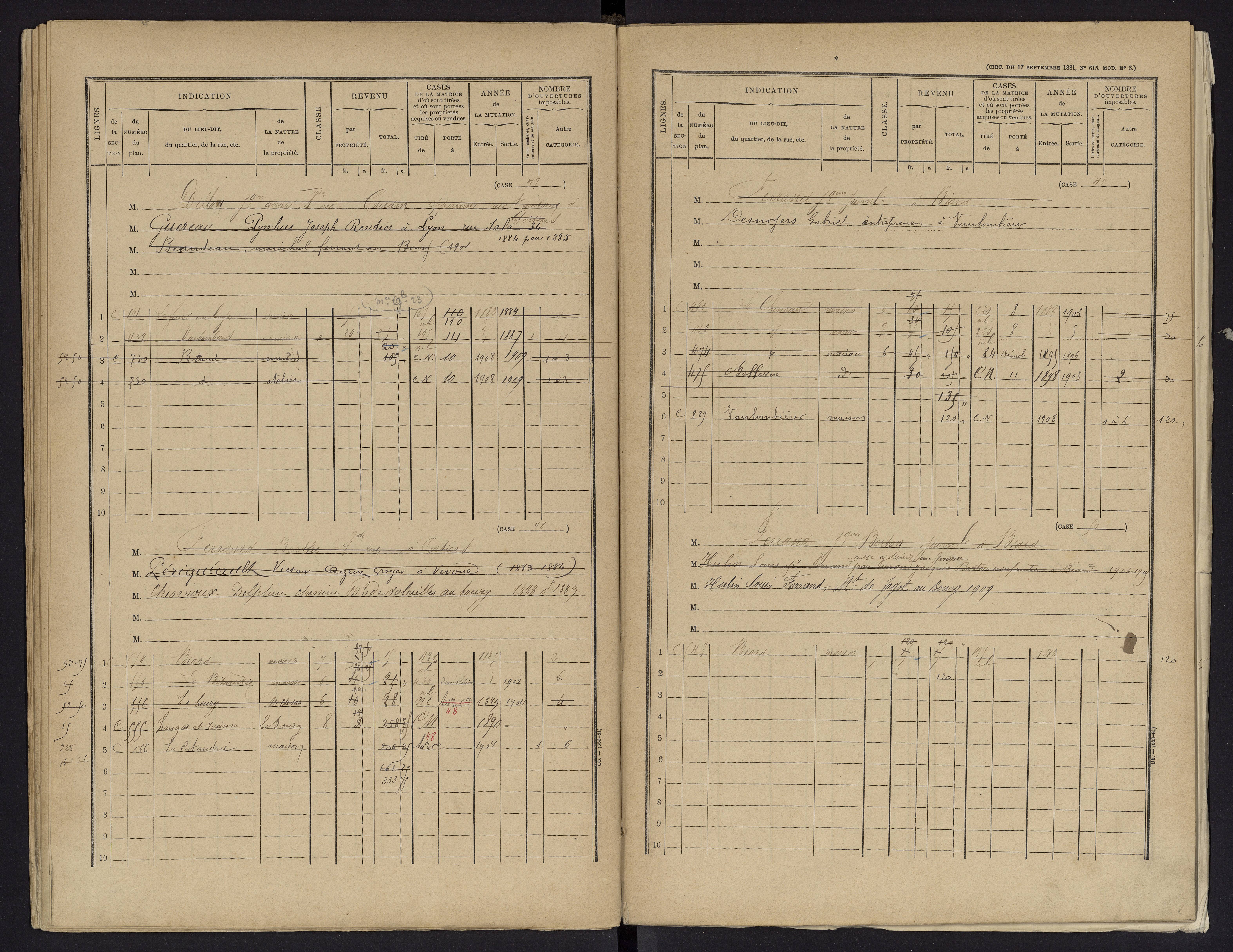 Biard - FRAD086_cadastre Cases 1-151 