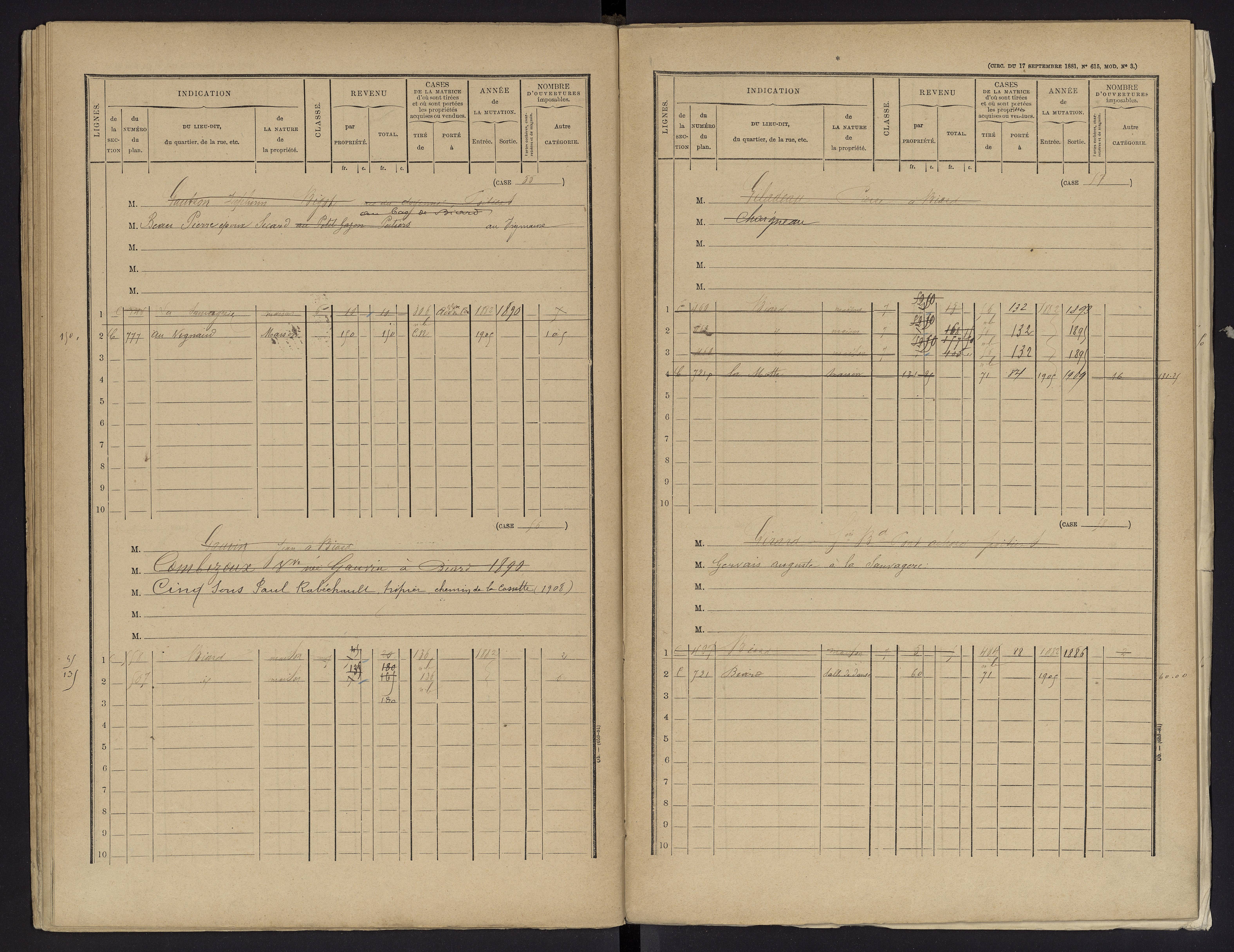 Biard - FRAD086_cadastre Cases 1-151 