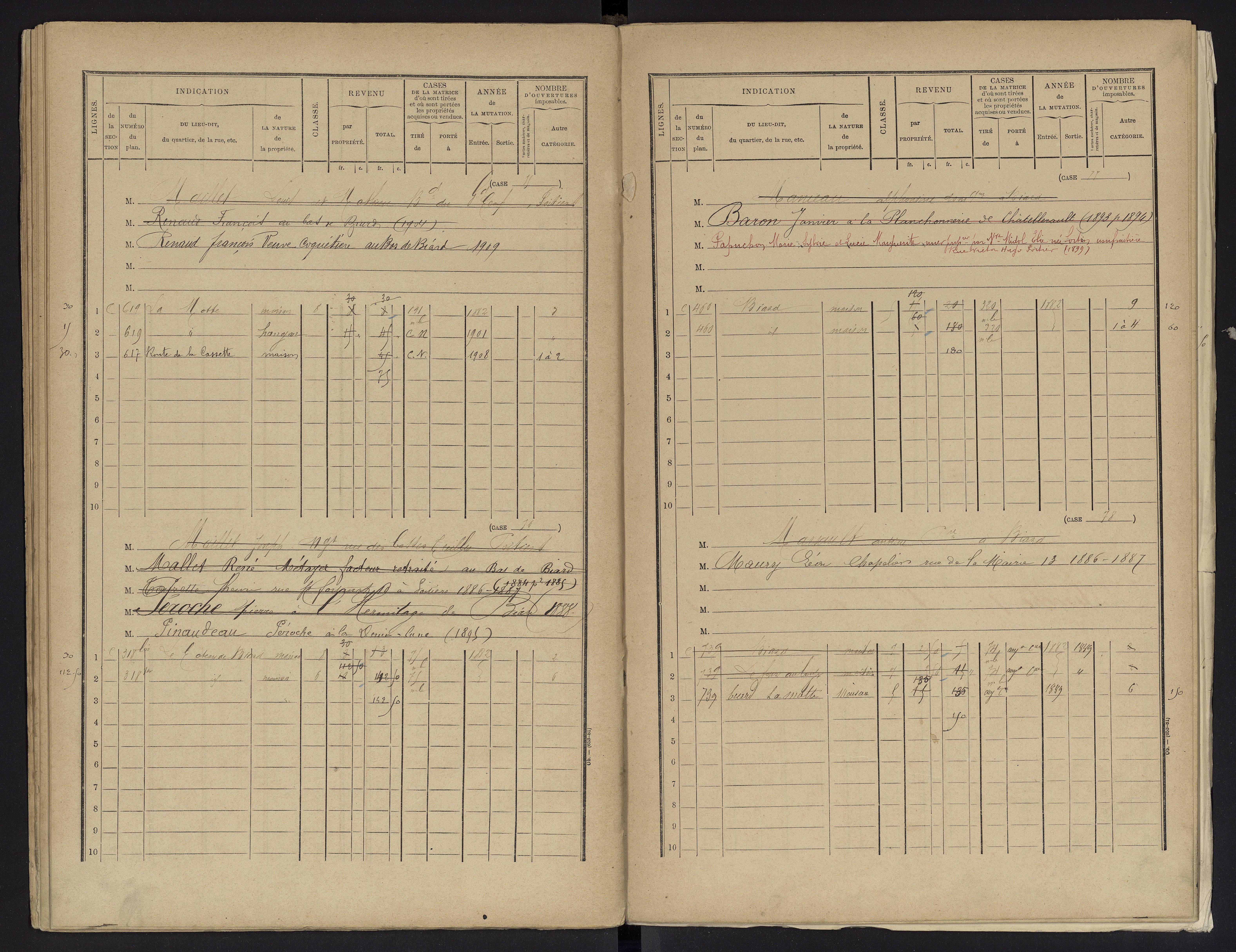 Biard - FRAD086_cadastre Cases 1-151 