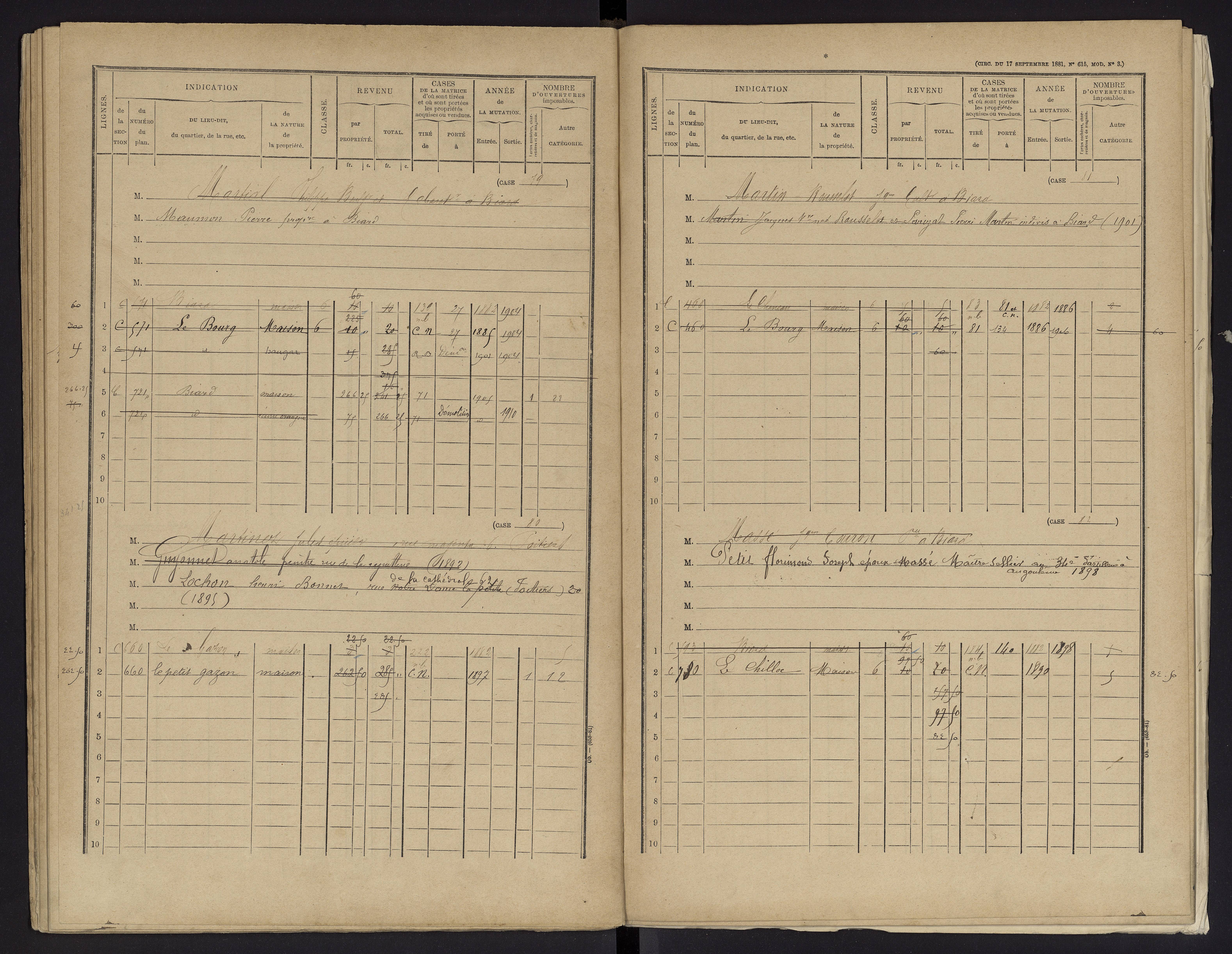 Biard - FRAD086_cadastre Cases 1-151 