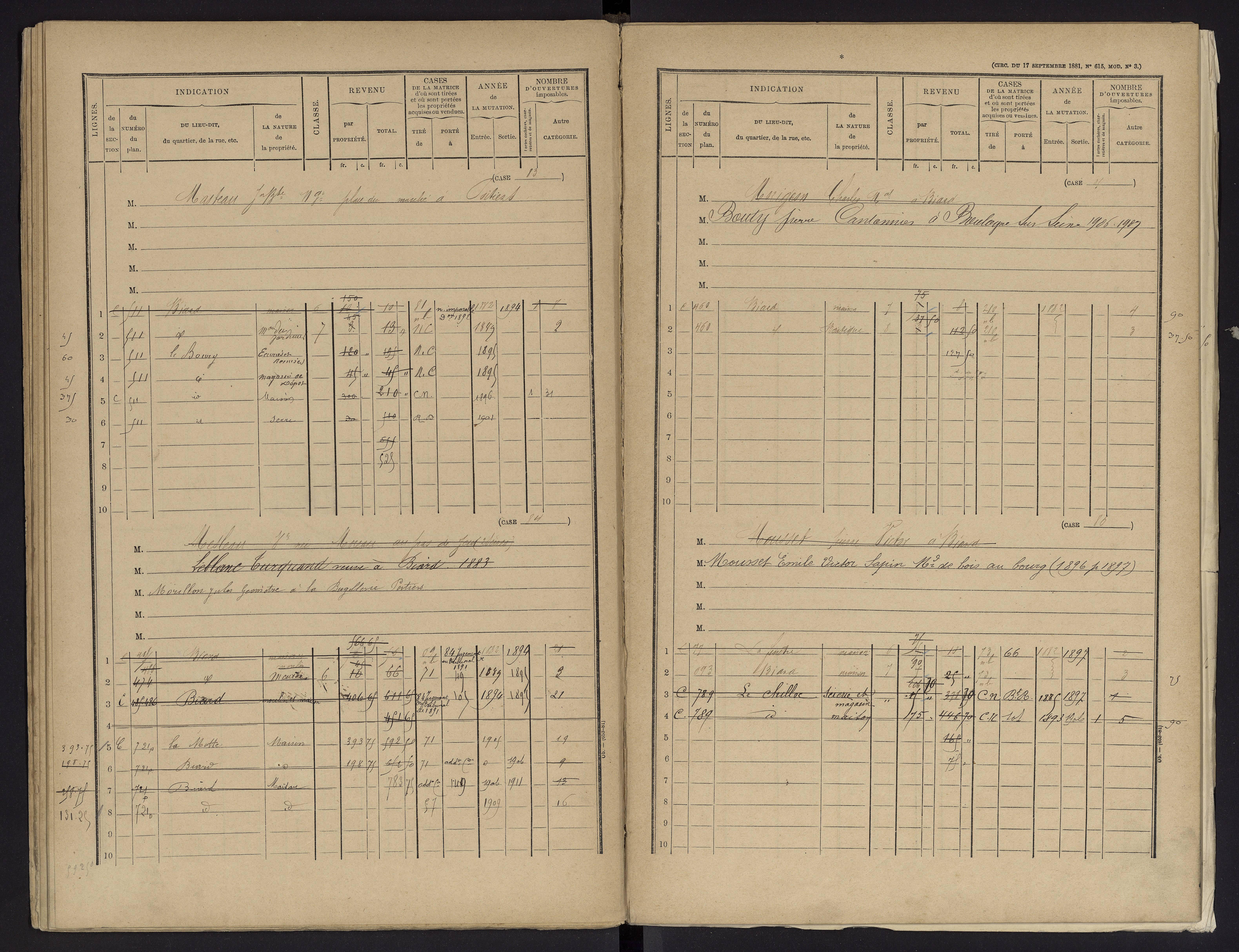 Biard - FRAD086_cadastre Cases 1-151 
