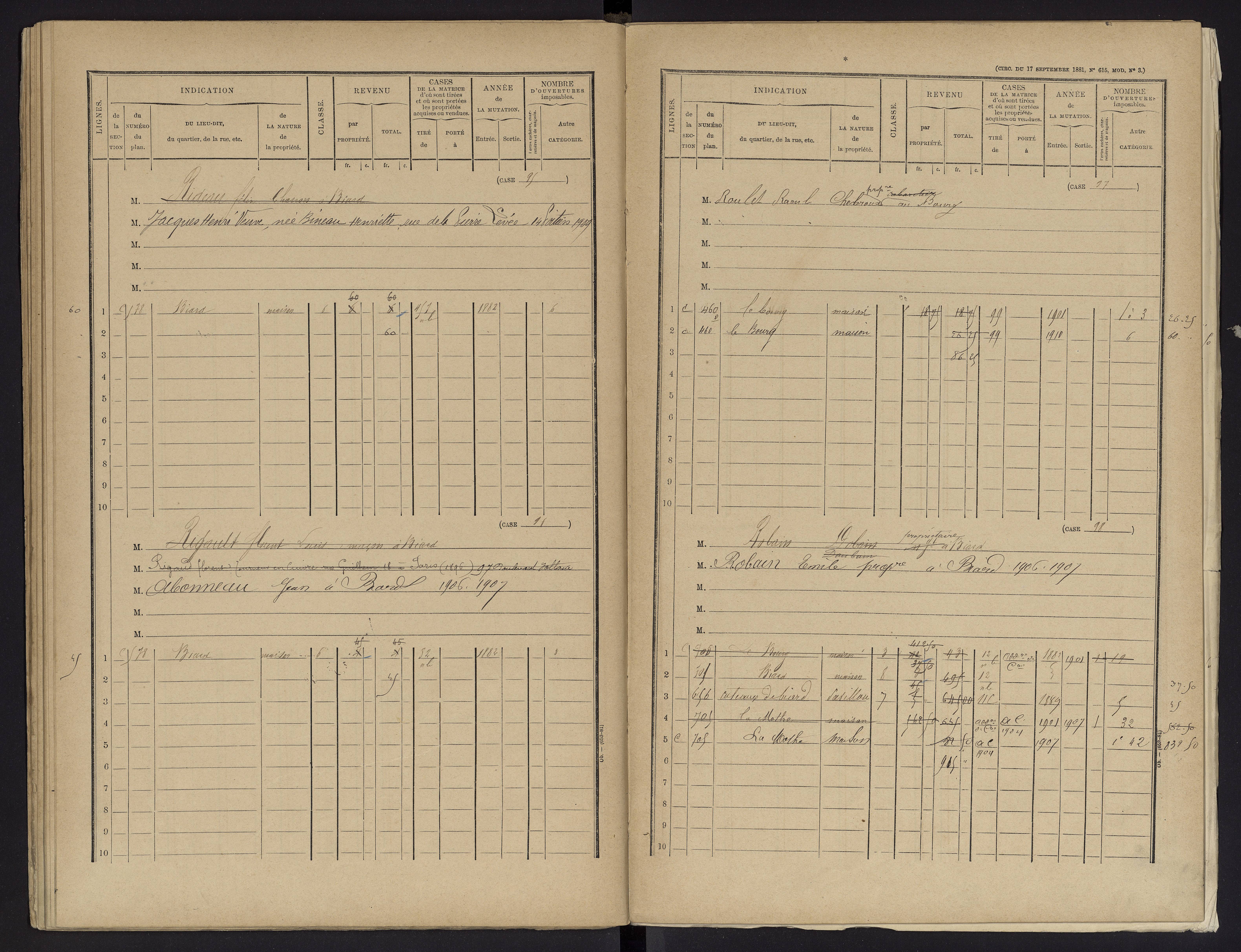 Biard - FRAD086_cadastre Cases 1-151 