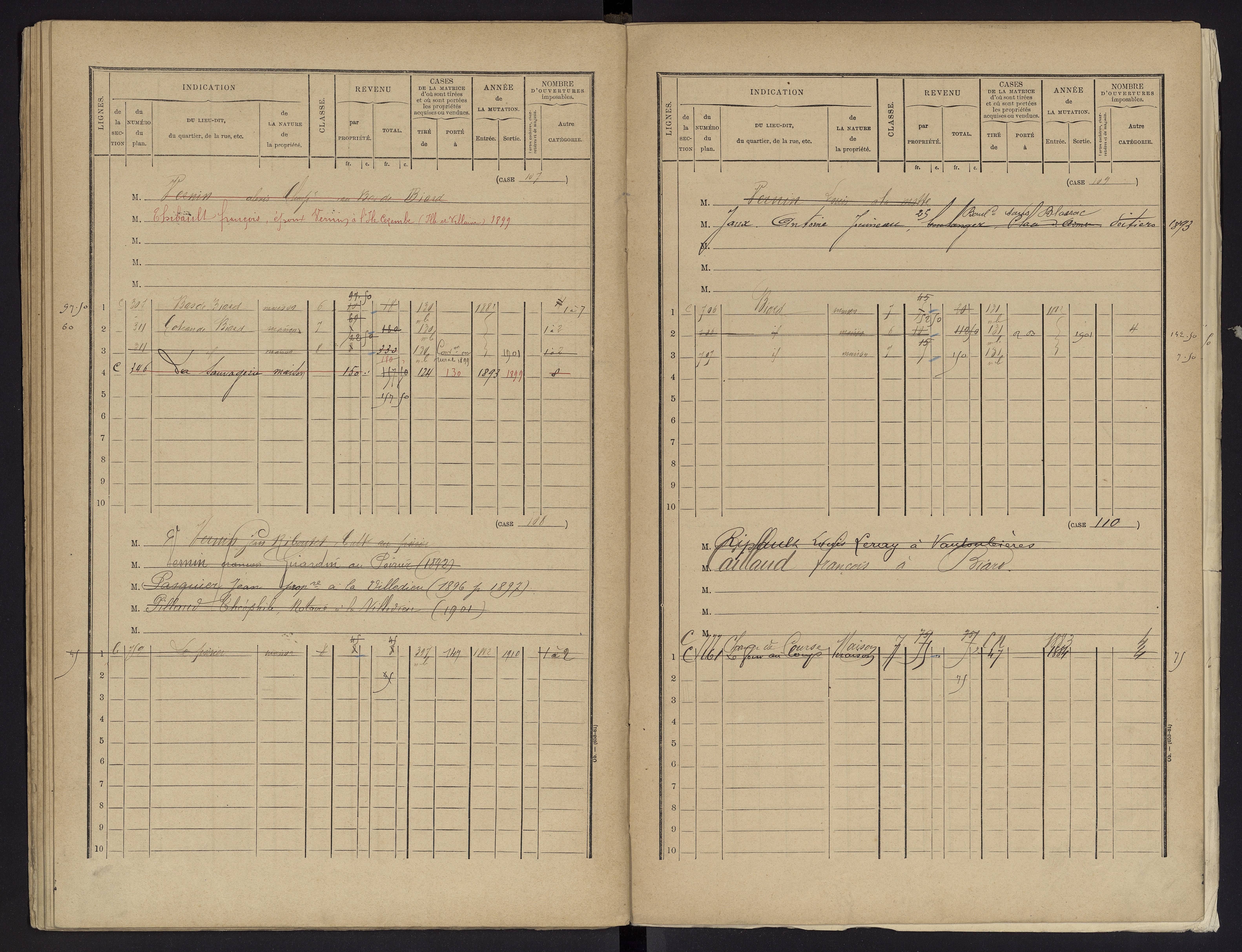 Biard - FRAD086_cadastre Cases 1-151 