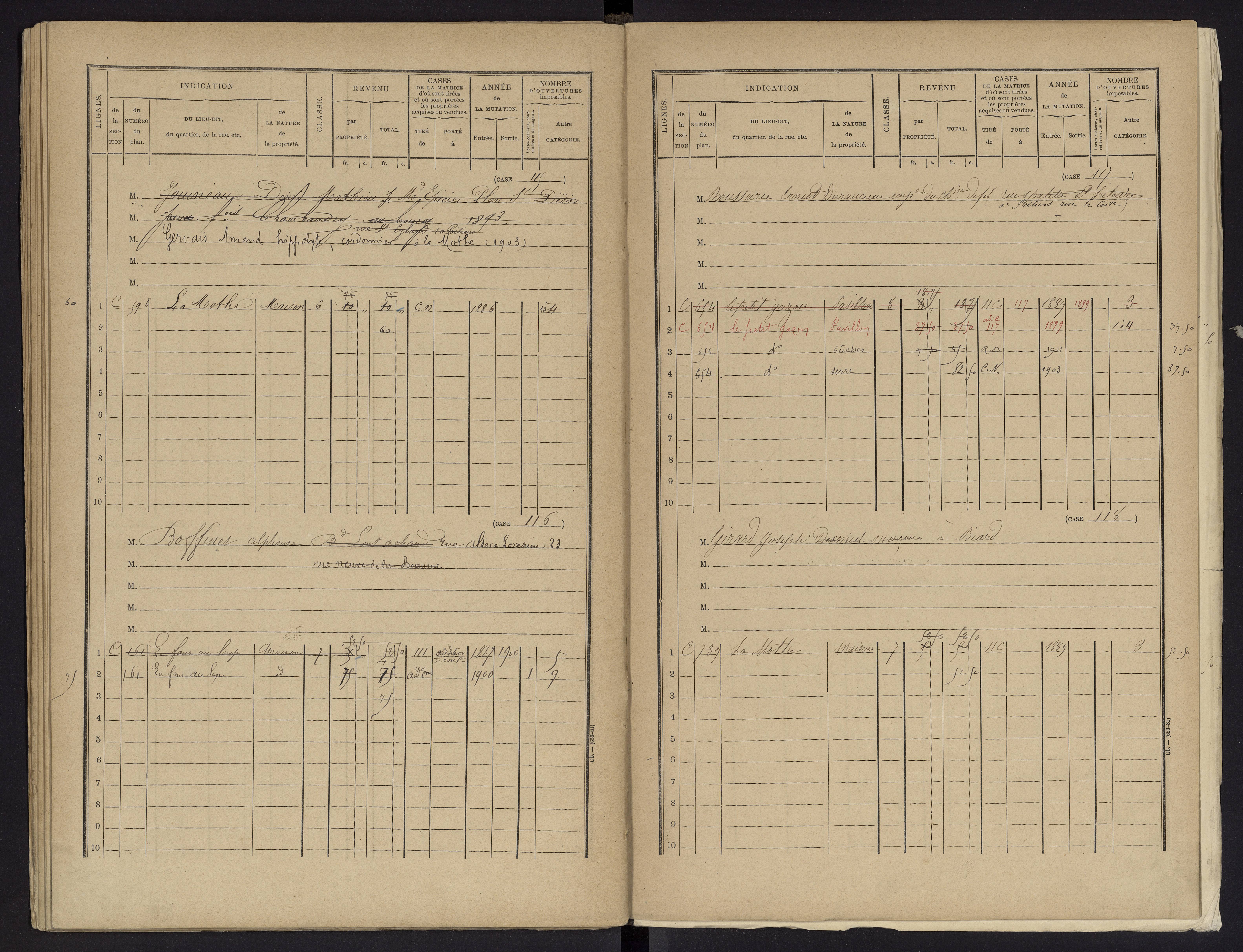 Biard - FRAD086_cadastre Cases 1-151 