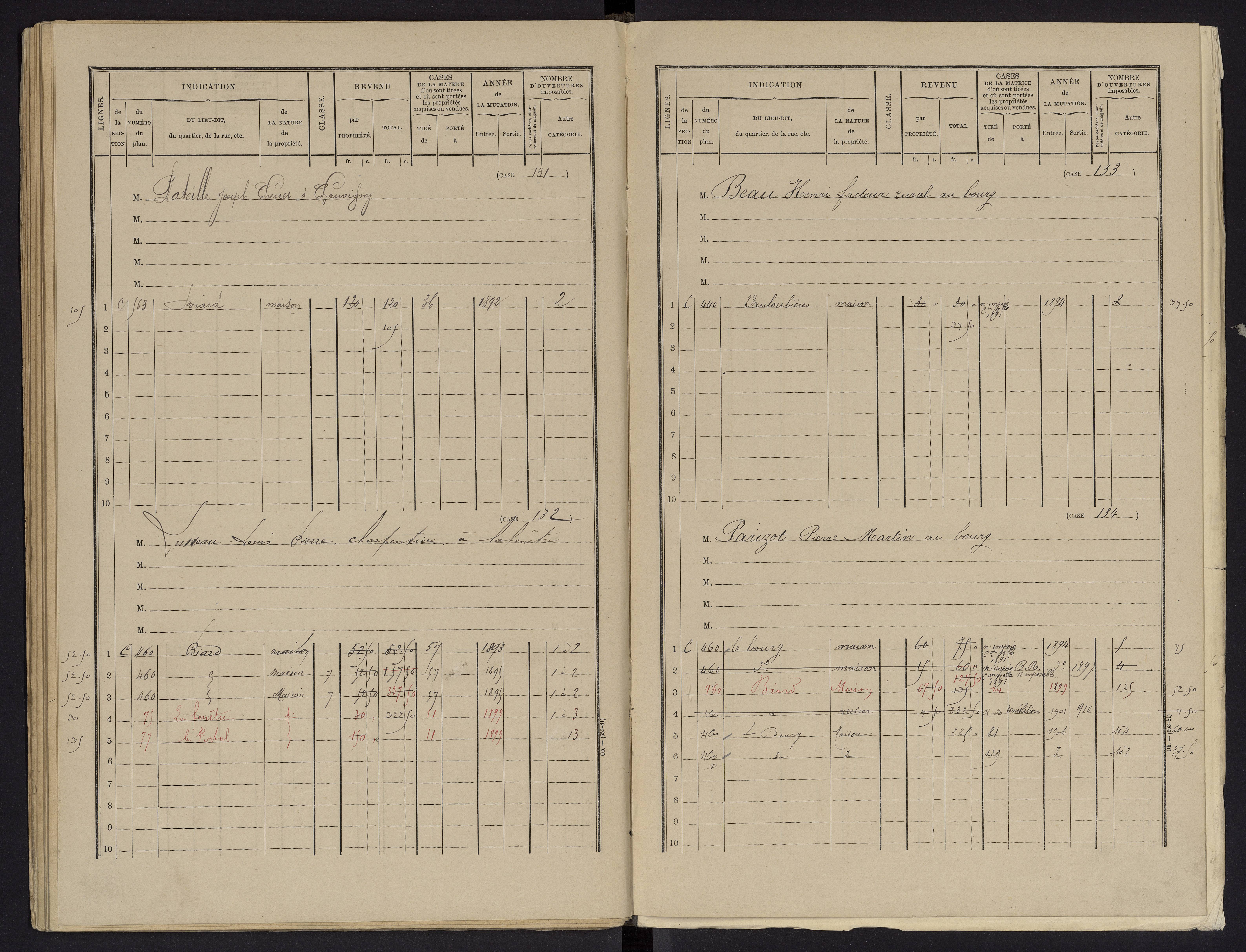 Biard - FRAD086_cadastre Cases 1-151 