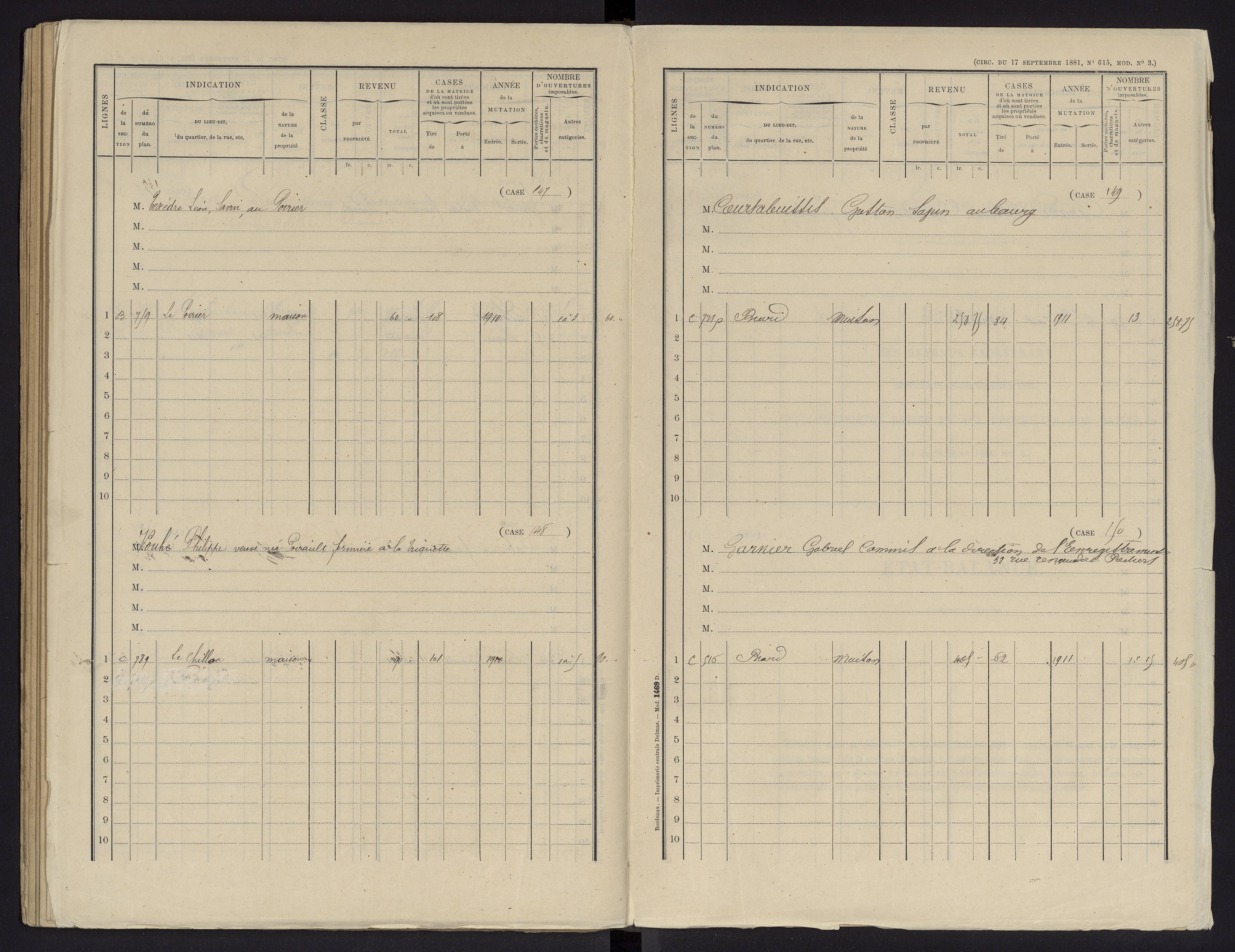 Biard - FRAD086_cadastre Cases 1-151 