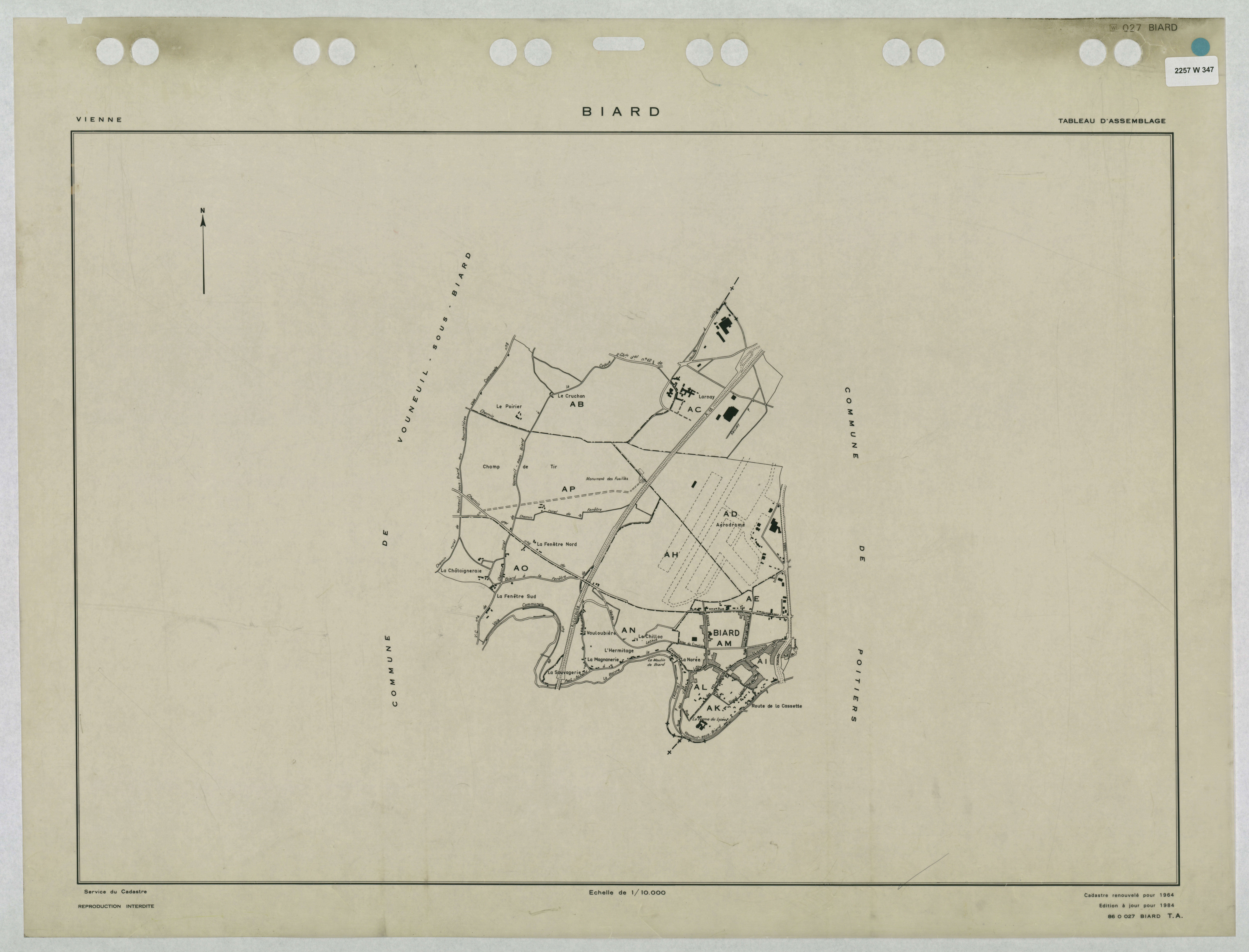 Biard - FRAD086_cadastre Tableau d'assemblage (1 feuille) 