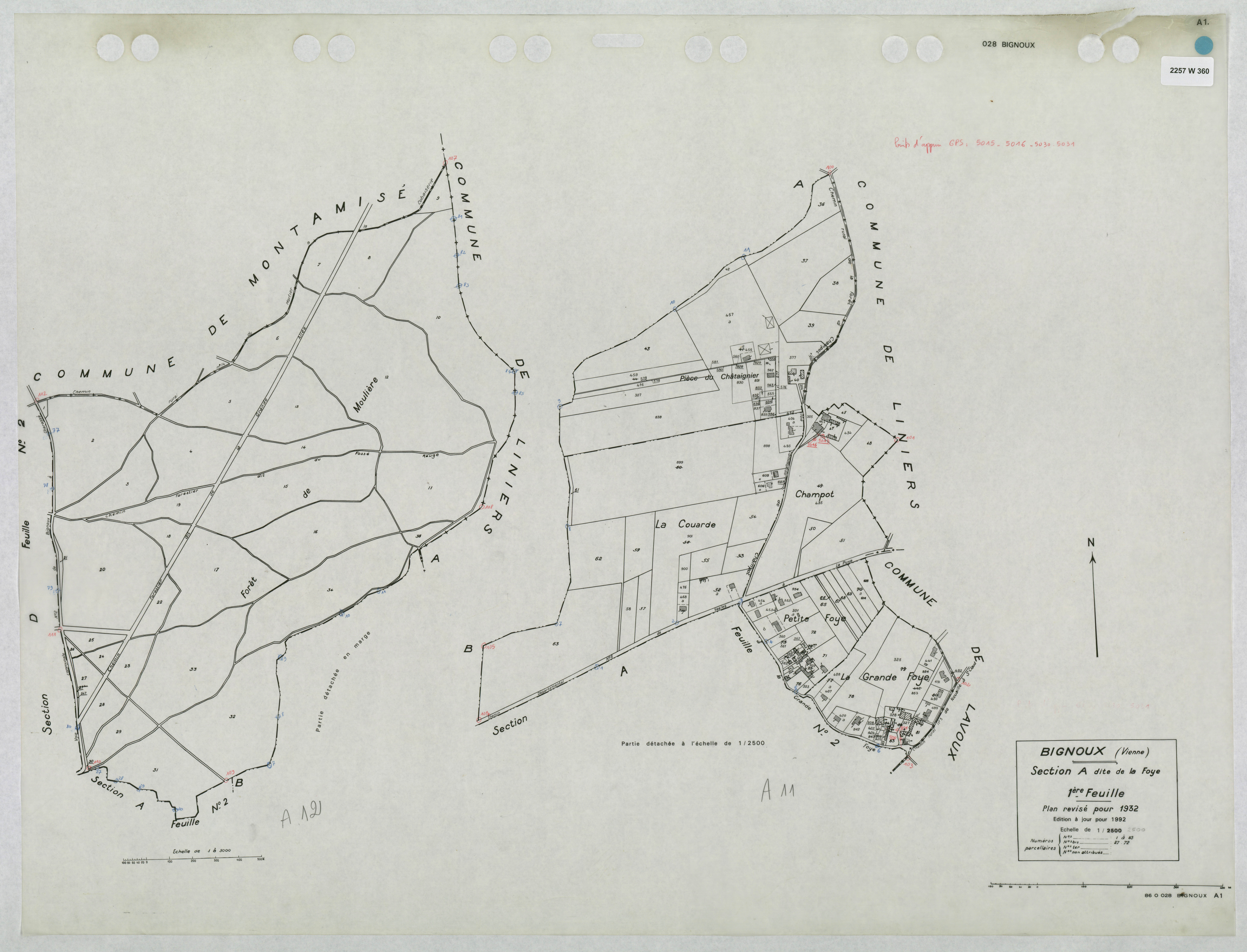 Bignoux - FRAD086_cadastre Plans mis à jour 