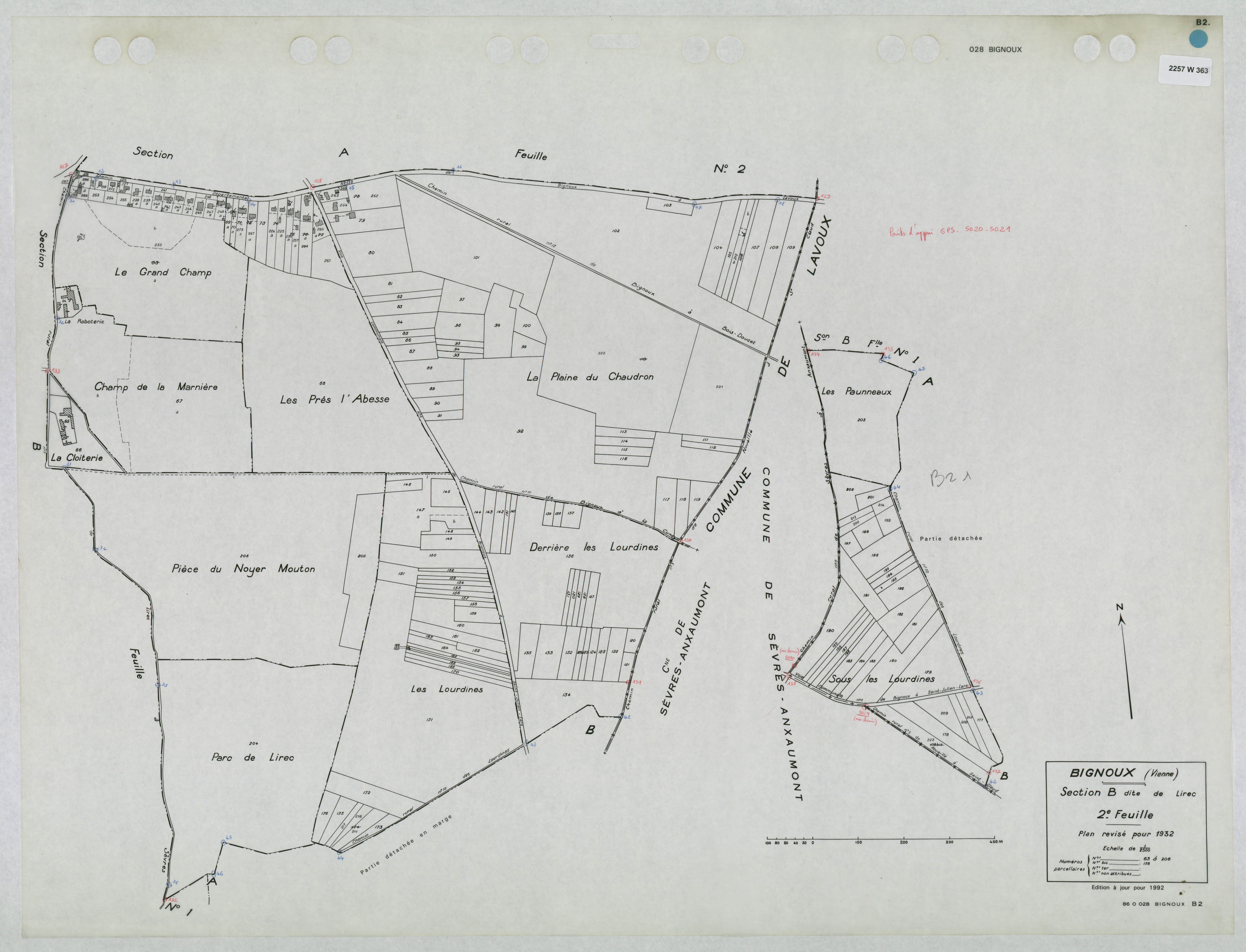 Bignoux - FRAD086_cadastre Plans mis à jour 