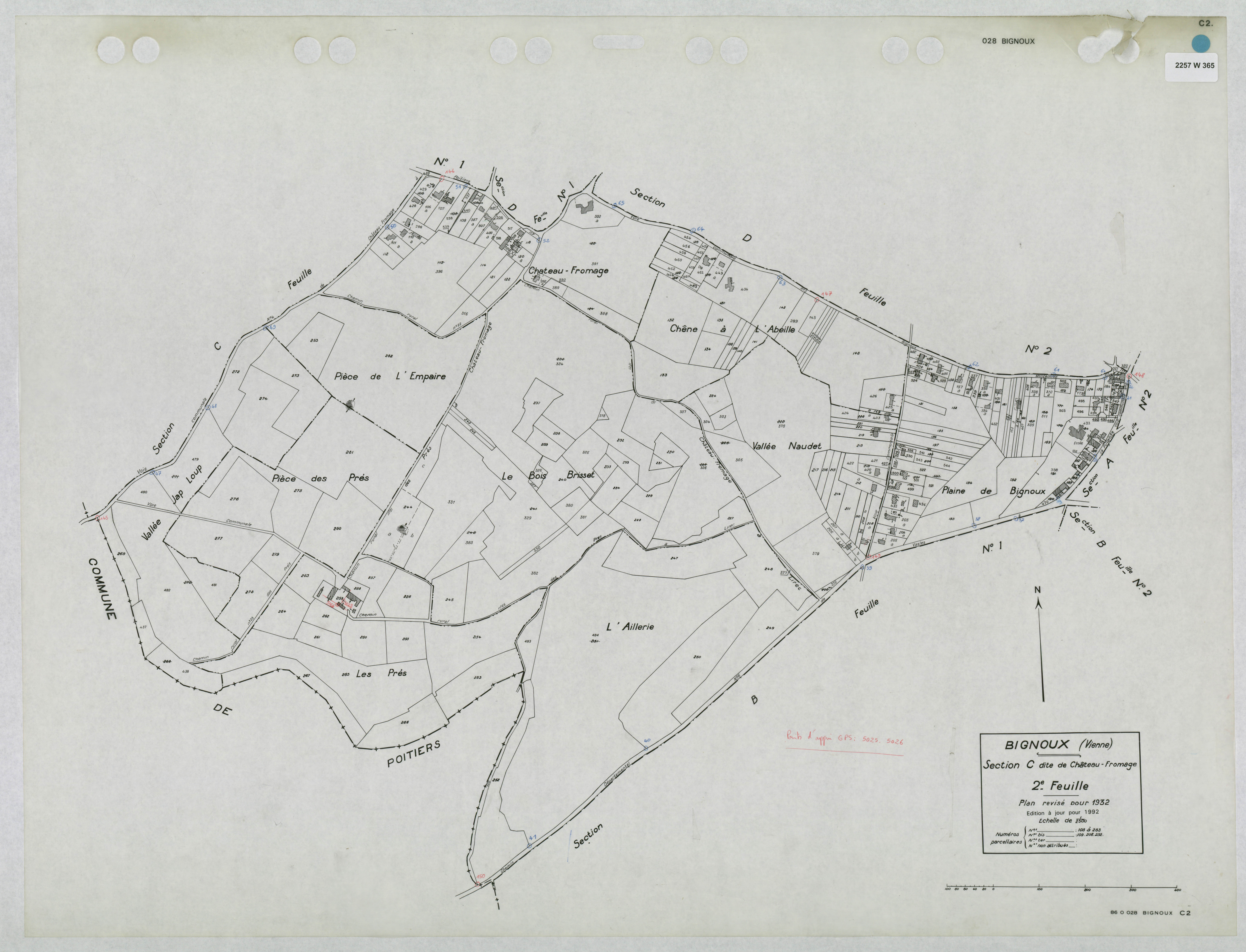 Bignoux - FRAD086_cadastre Plans mis à jour 