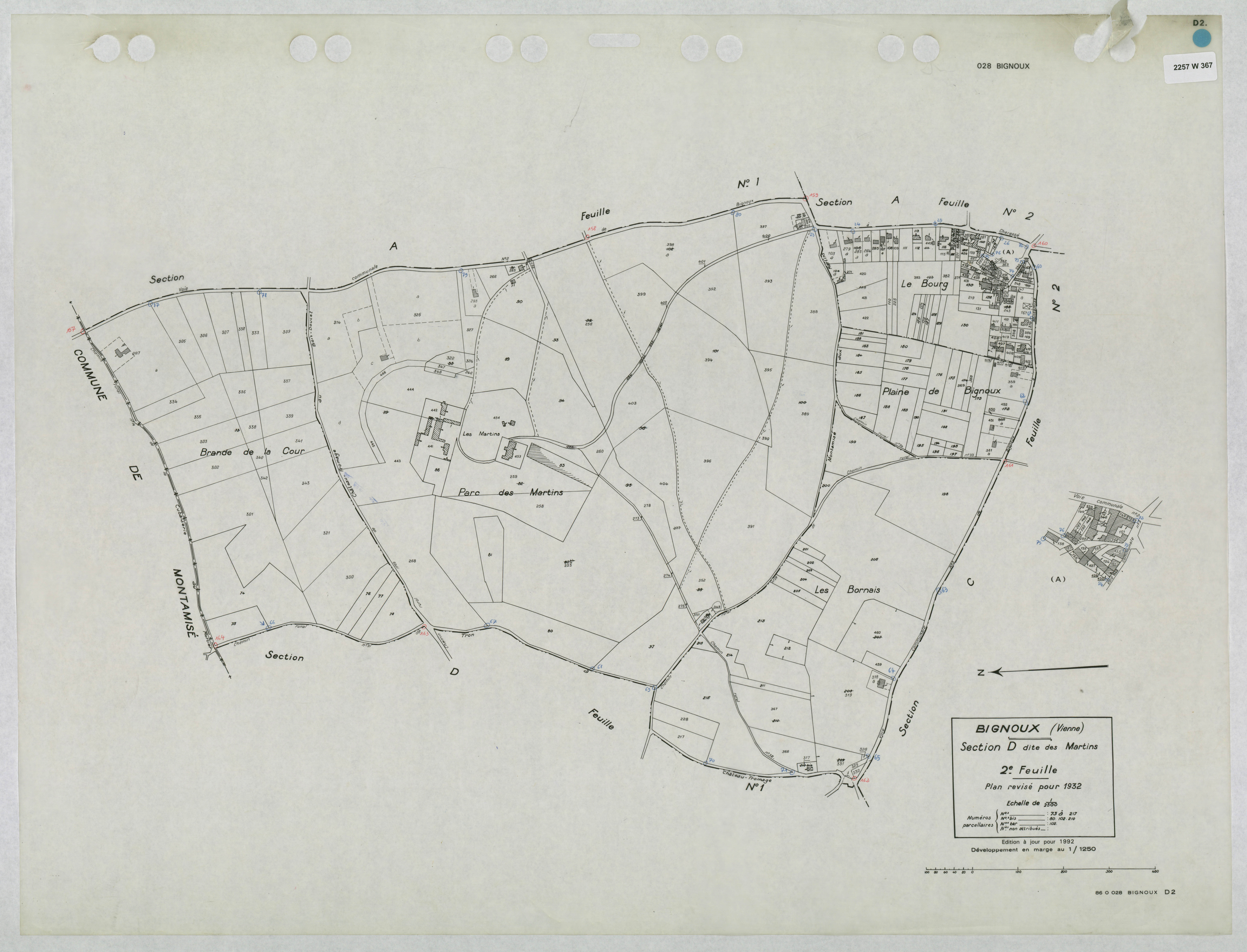 Bignoux - FRAD086_cadastre Plans mis à jour 