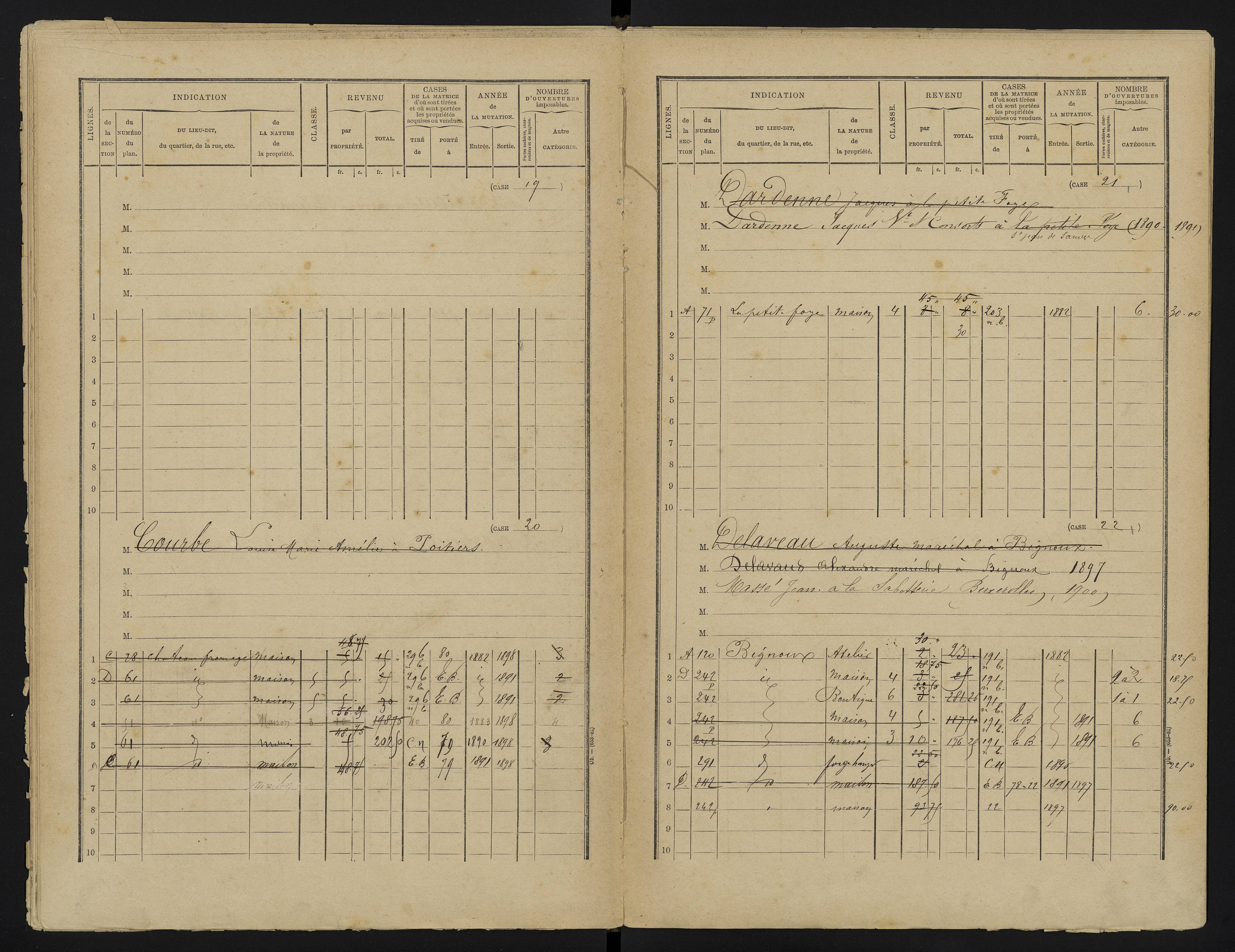 Bignoux - FRAD086_cadastre Cases 1-80 