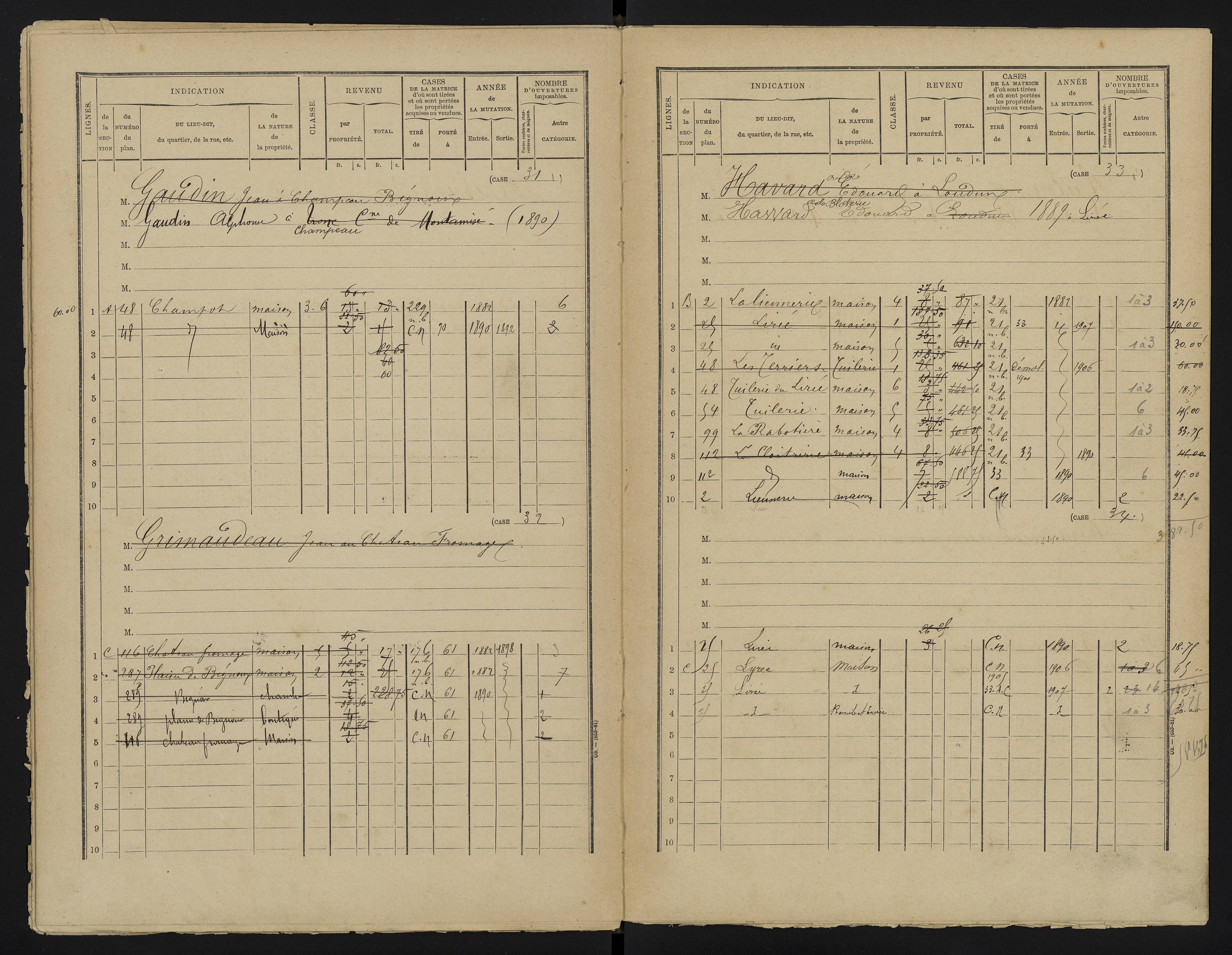Bignoux - FRAD086_cadastre Cases 1-80 