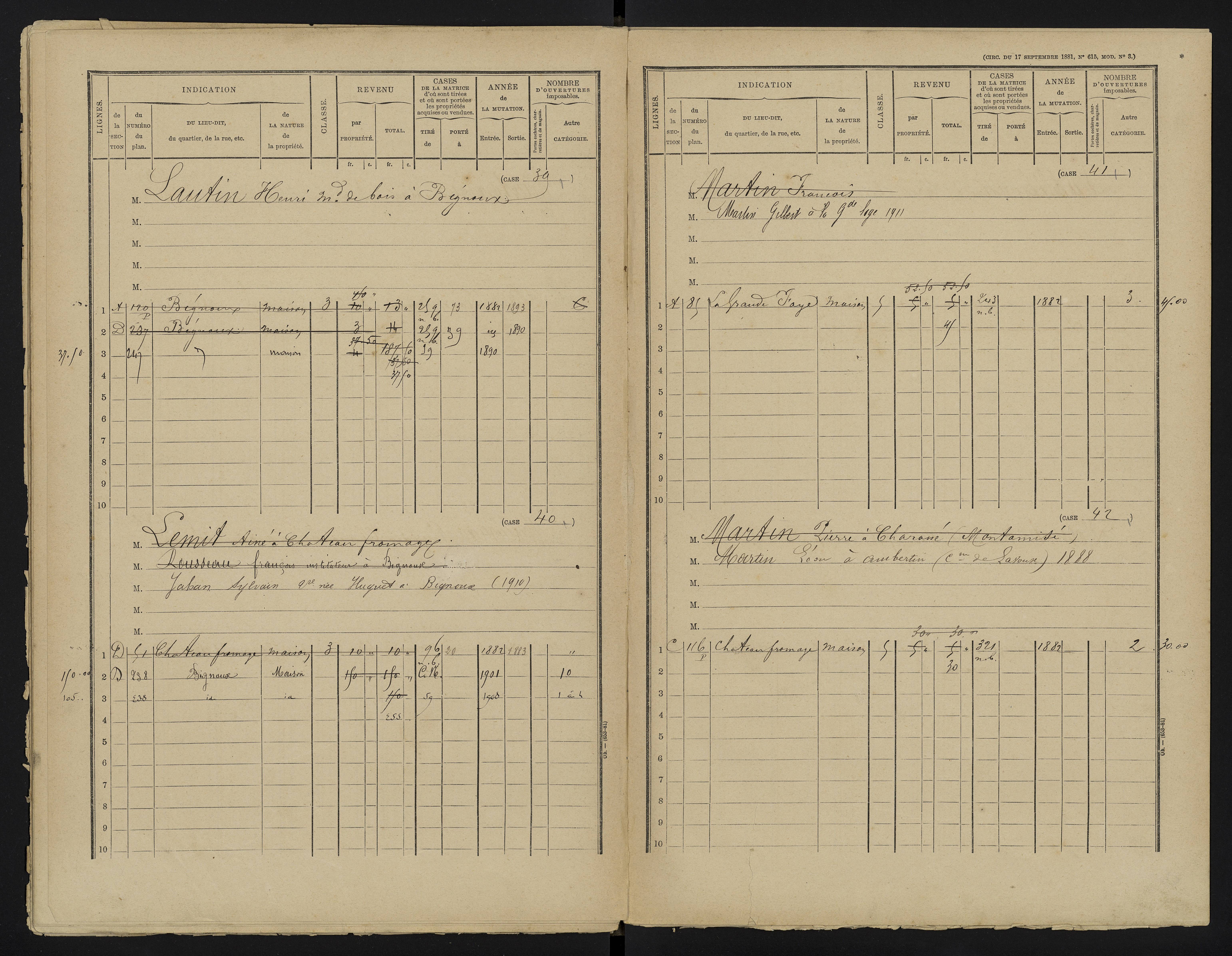 Bignoux - FRAD086_cadastre Cases 1-80 