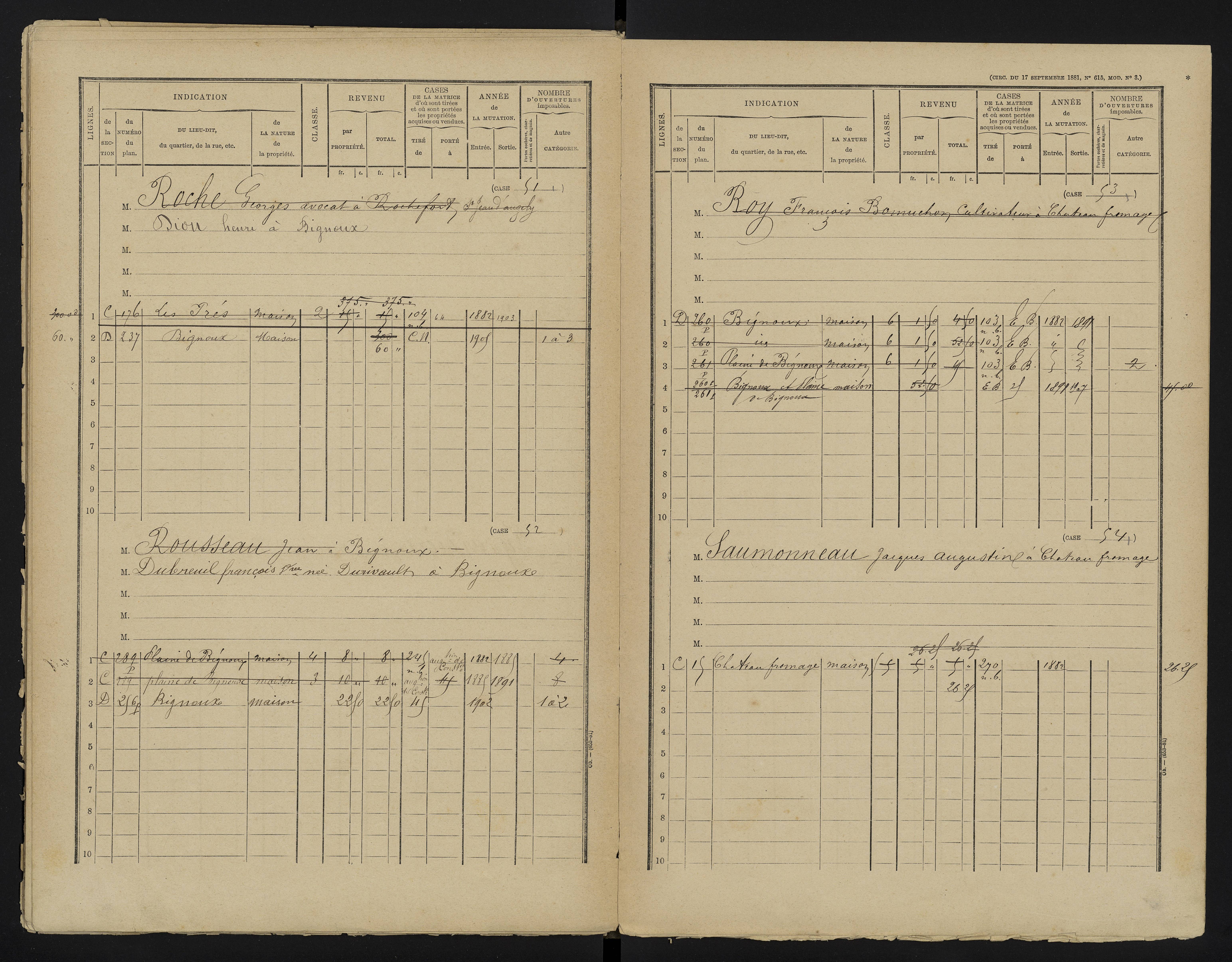 Bignoux - FRAD086_cadastre Cases 1-80 
