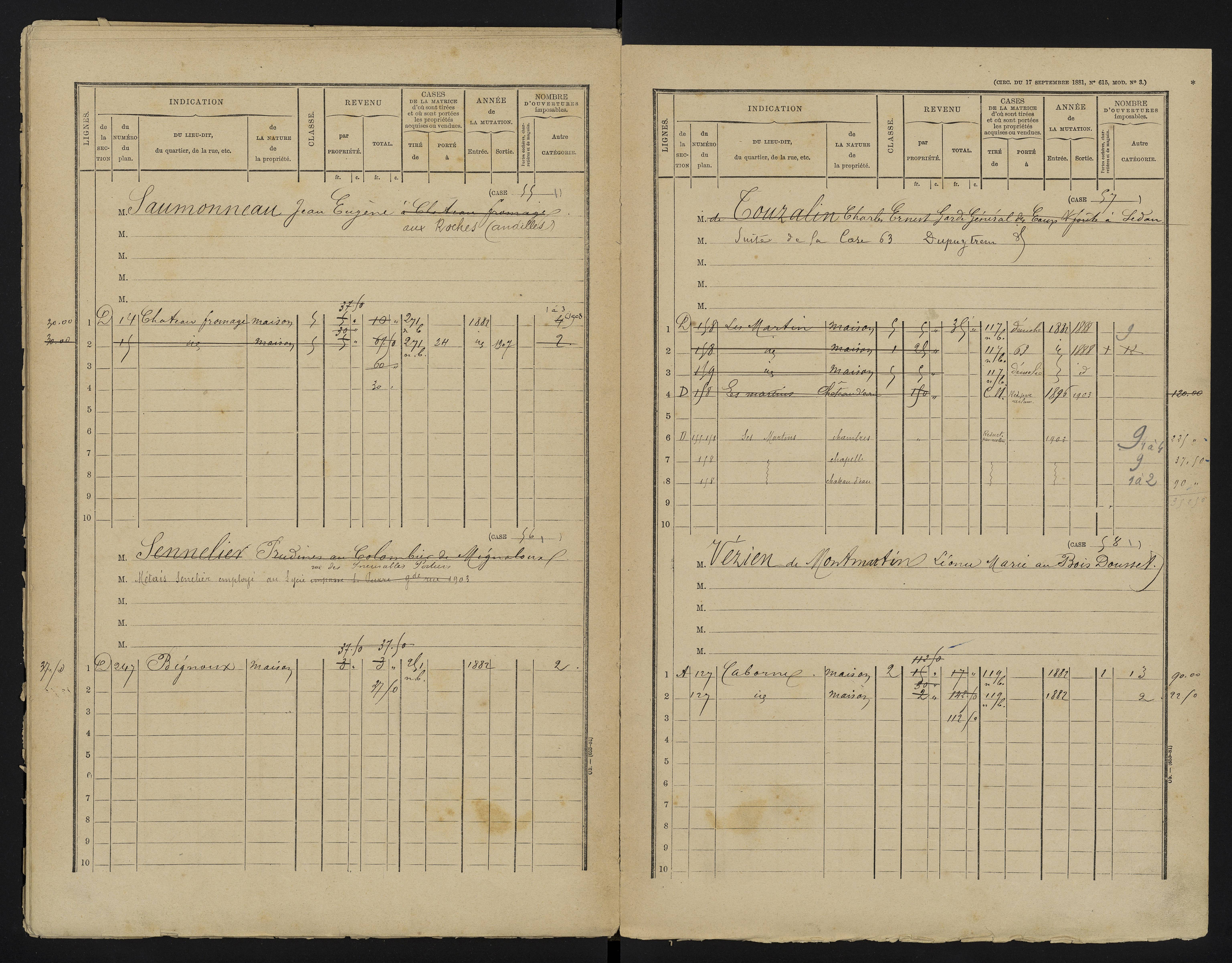 Bignoux - FRAD086_cadastre Cases 1-80 