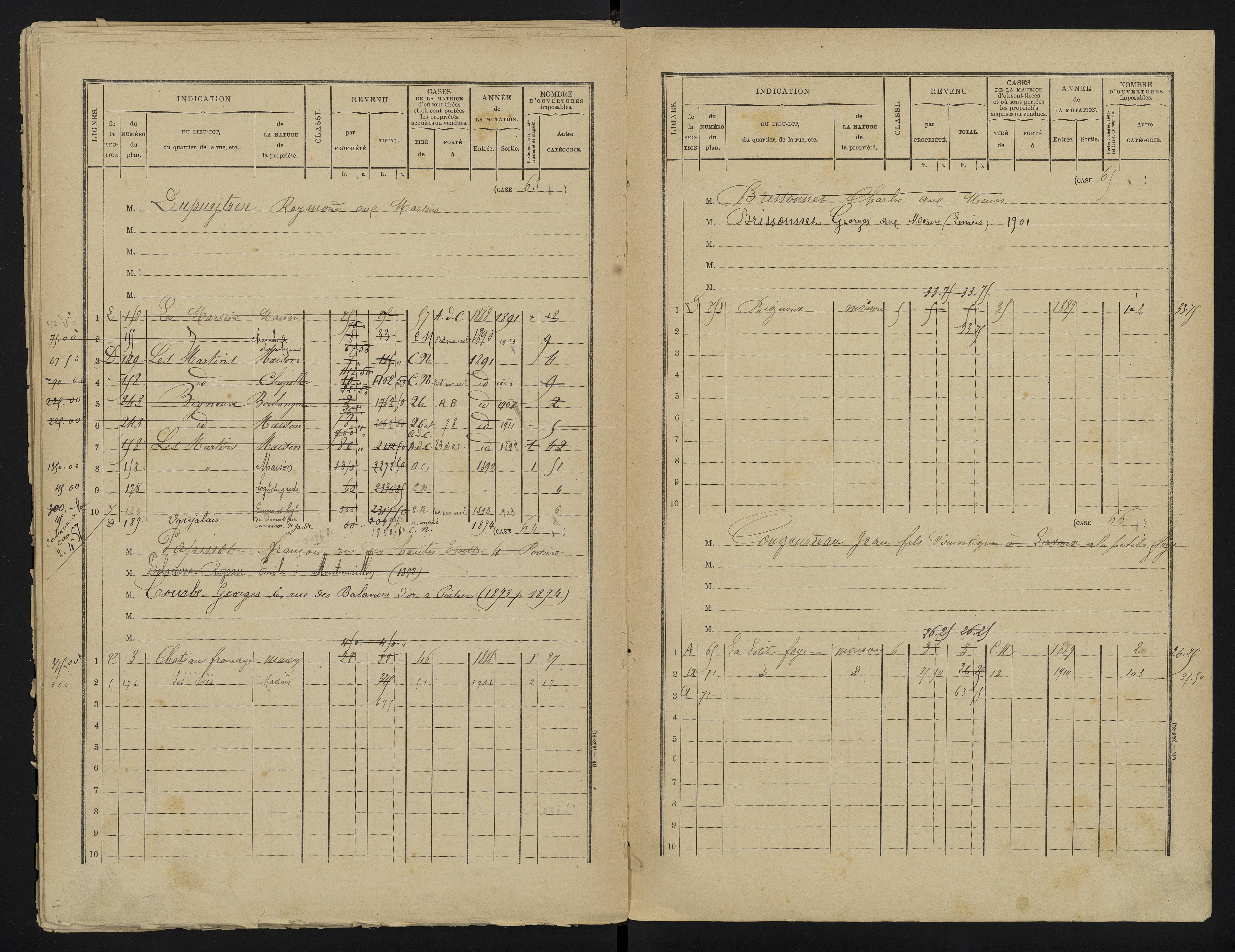 Bignoux - FRAD086_cadastre Cases 1-80 