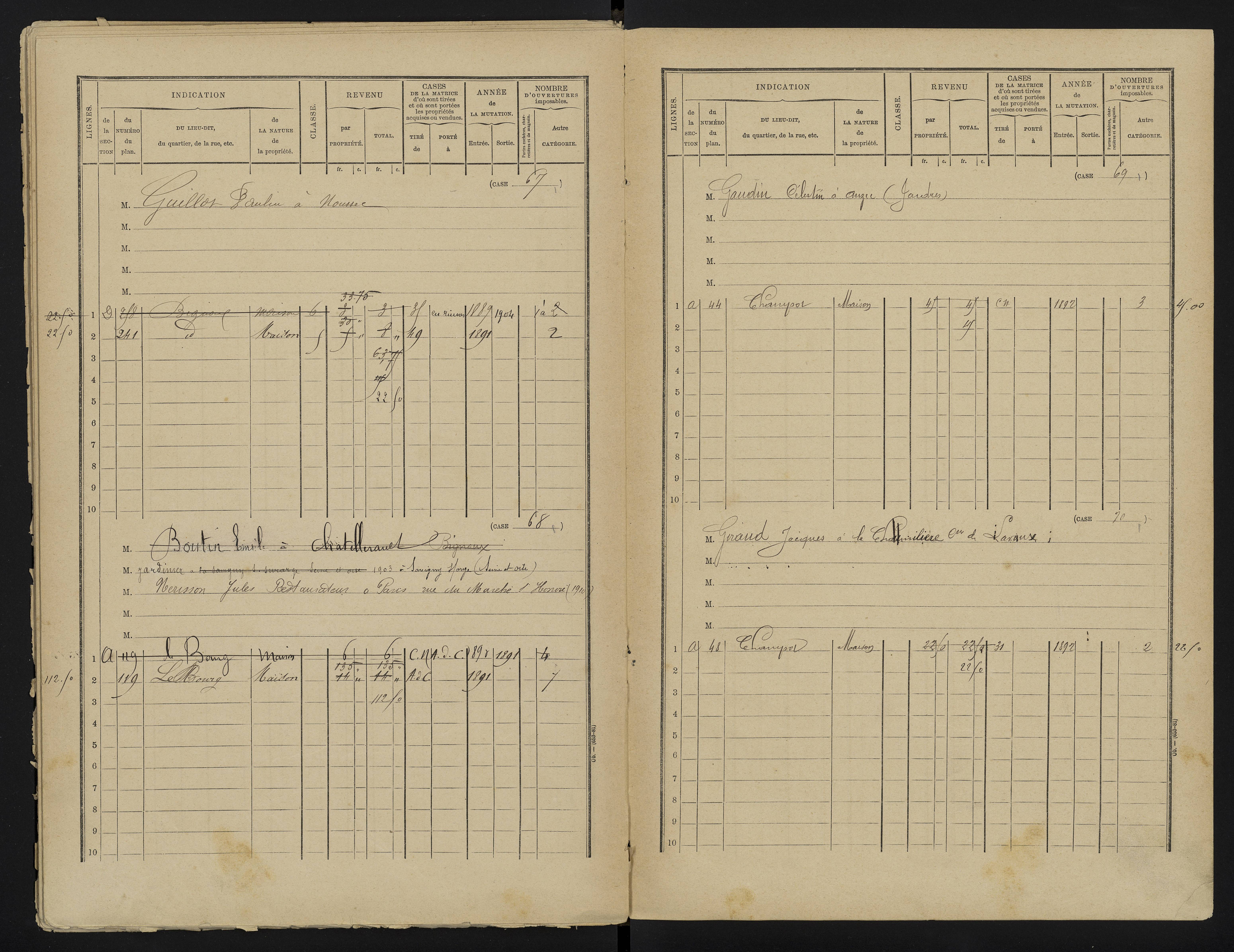 Bignoux - FRAD086_cadastre Cases 1-80 